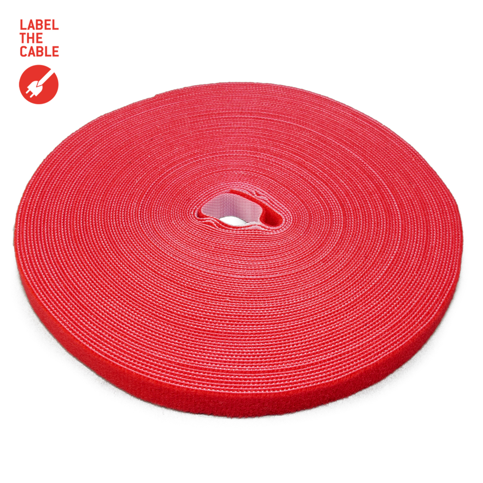 LTC ROLL STRAP, Doppelseitige Klettbandrolle,25m rot