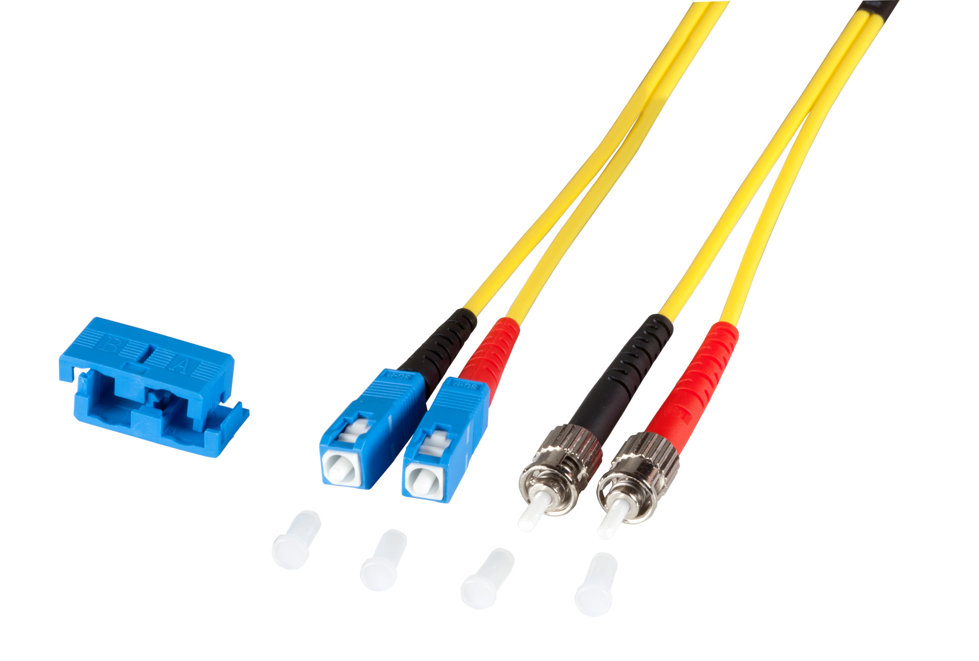 Duplex Jumper SC-ST 9/125µ, OS2, LSZH, gelb, 3.0mm, 0,5m
