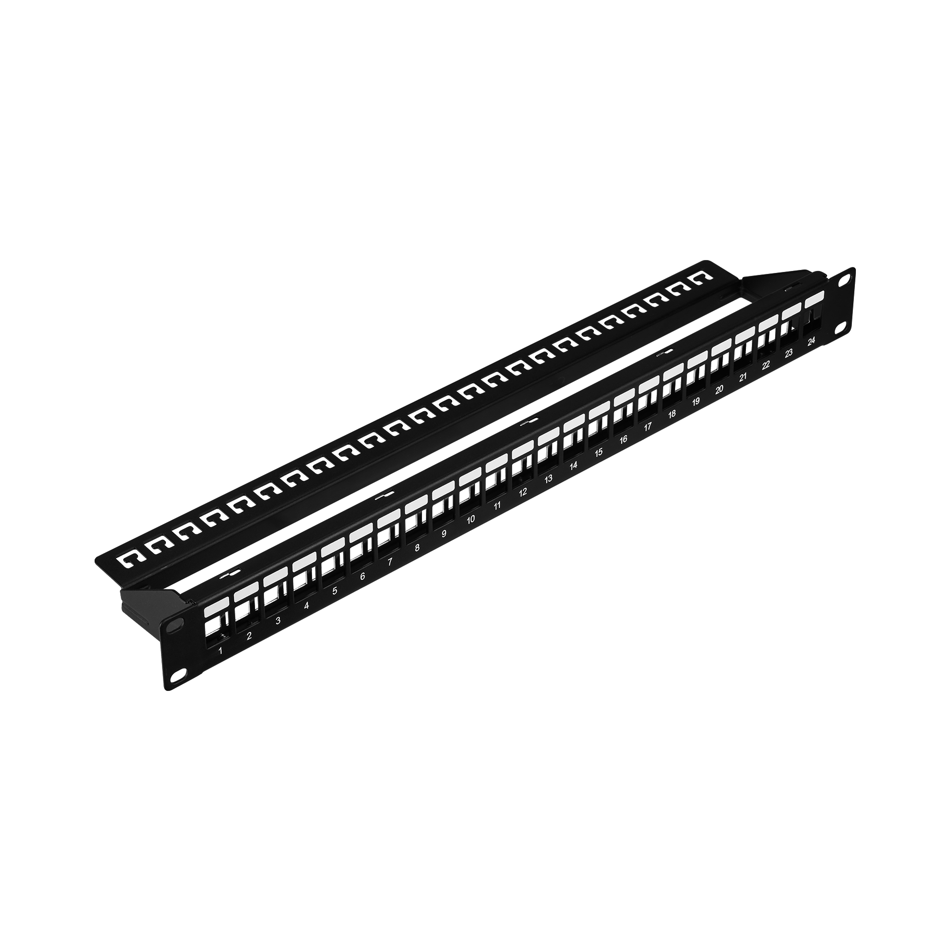 Distribution Panel 19" 1U, 24-Port, black RAL9005