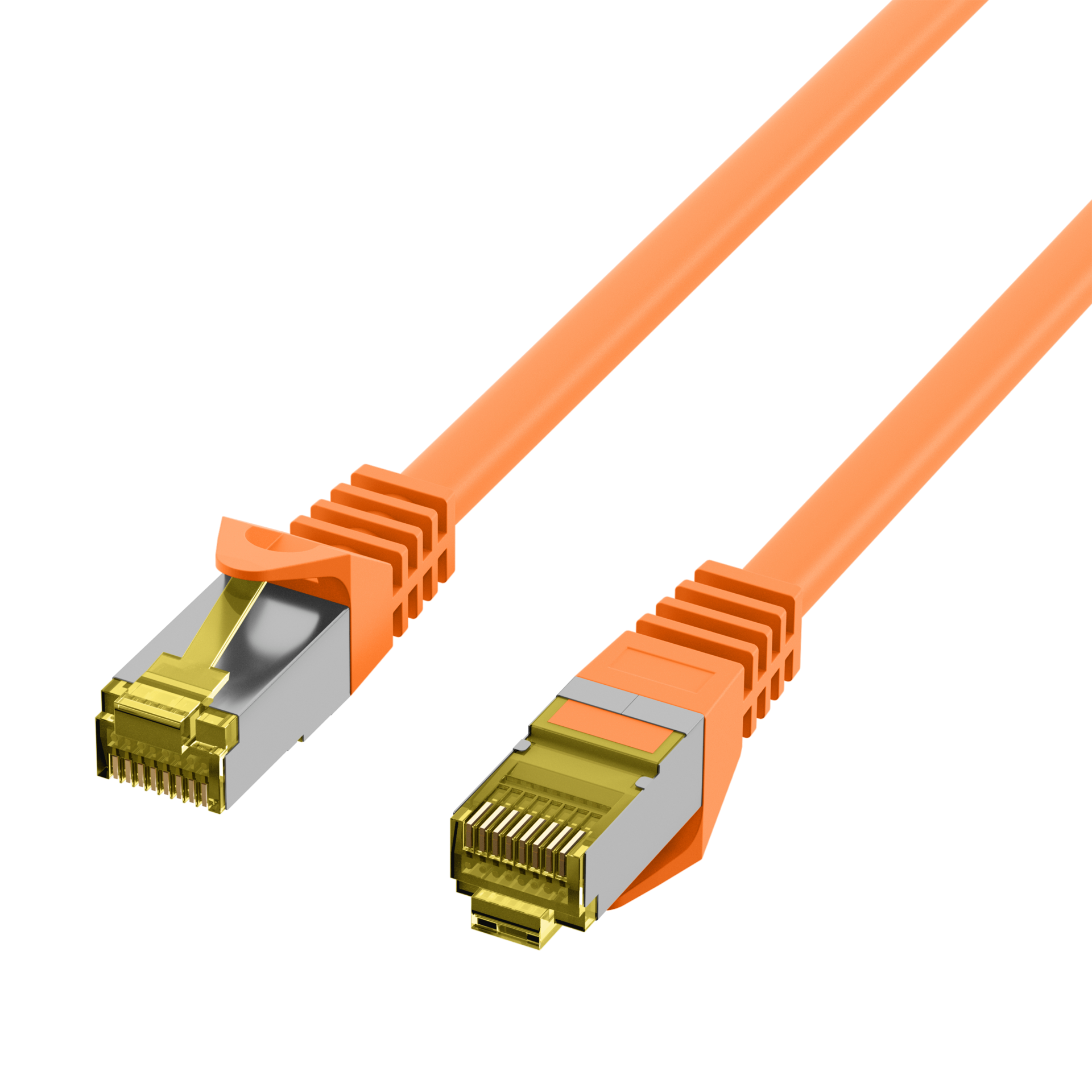 RJ45 Patch Cord Cat.6A S/FTP LSZH Cat.7 raw cable orange 15m