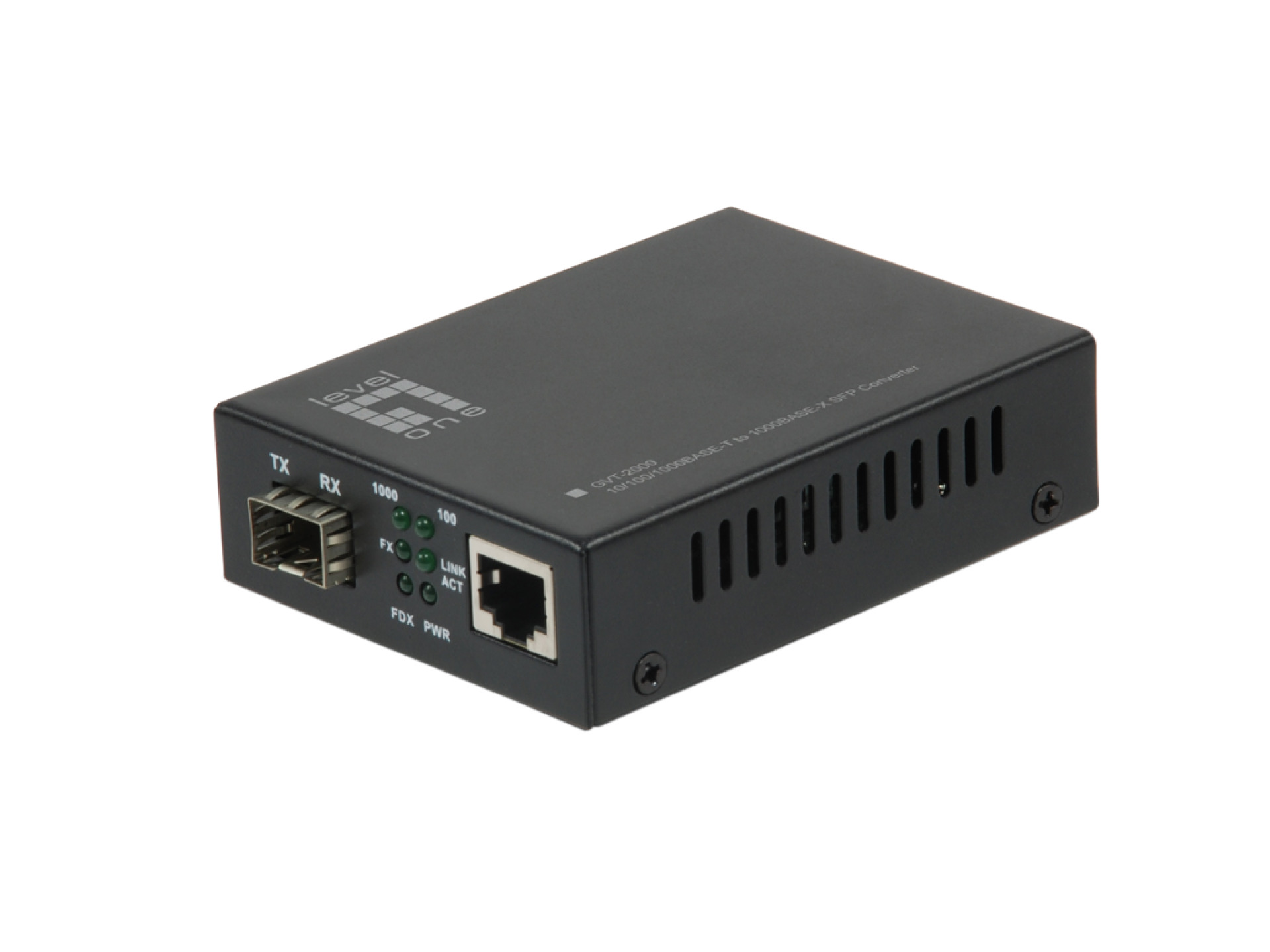 Gigabit Ethernet PoE PD Media Converter, 10/100/1000T RJ45 - SFP