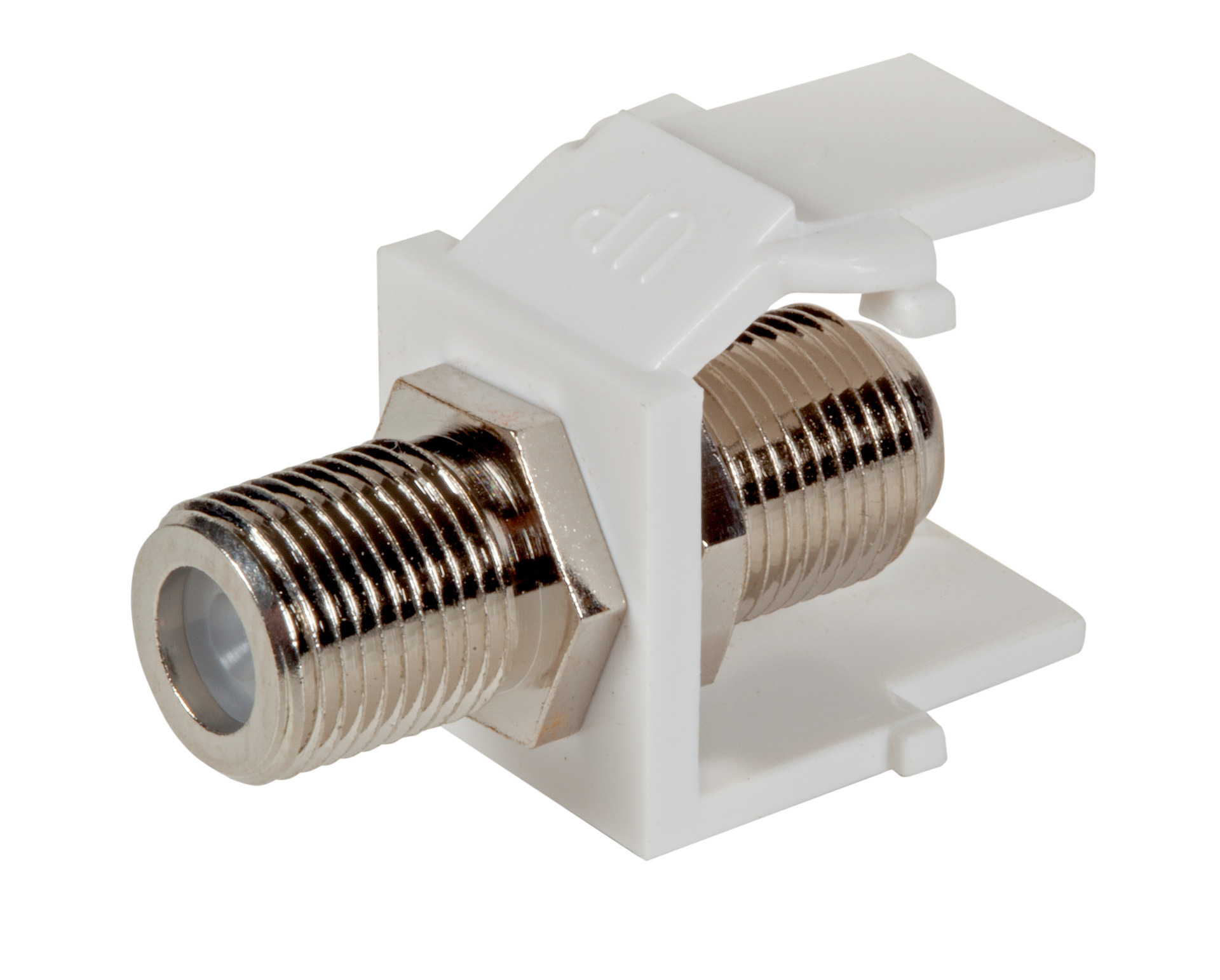 Keystone Snap-In Adapter F connector, white