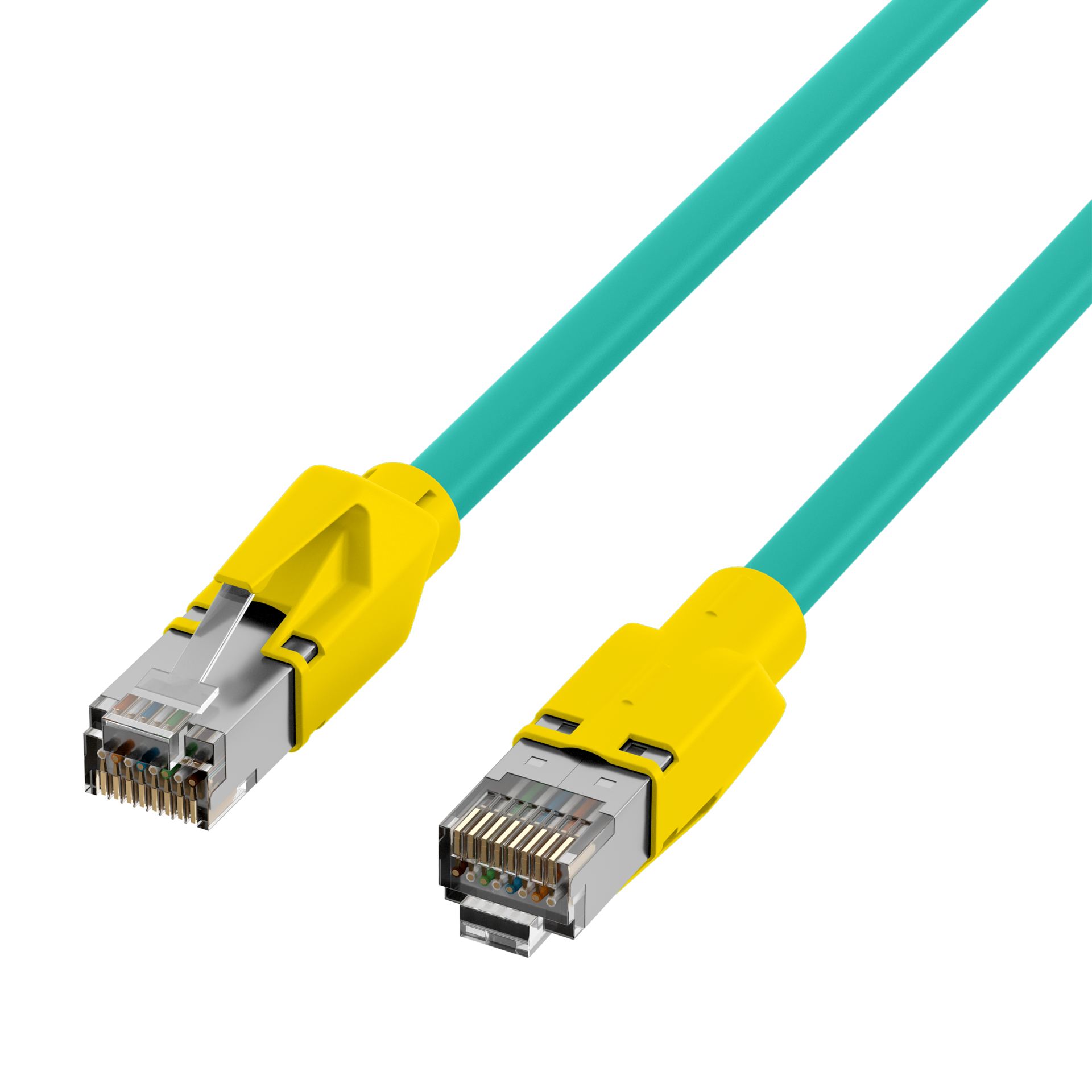 RJ45 Patch Cord Cat.5e SF/UTP PUR TM21 yellow boot drag chain suitable 10m