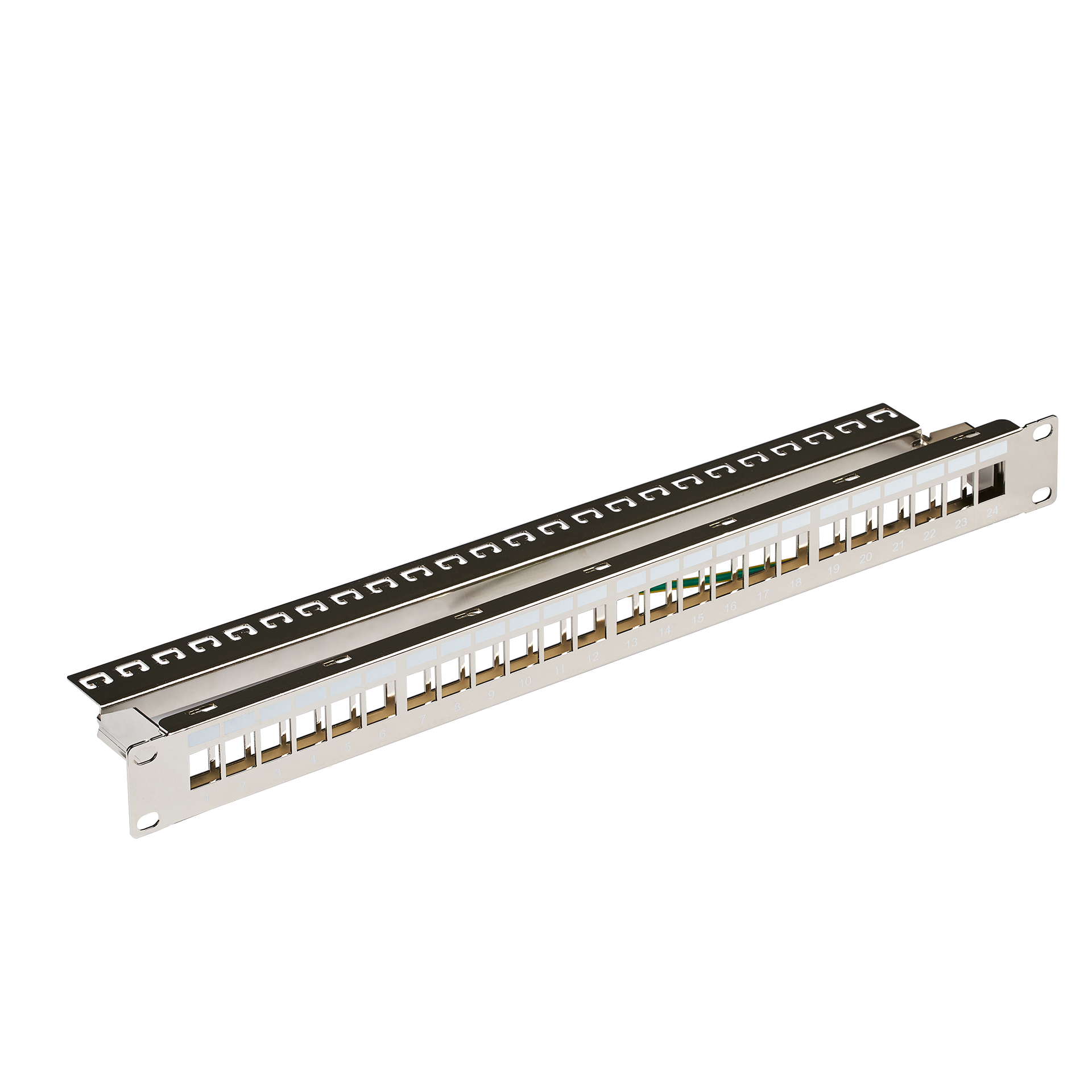 Verteilerfeld 19" 1HE, 24-Port, metallfarben