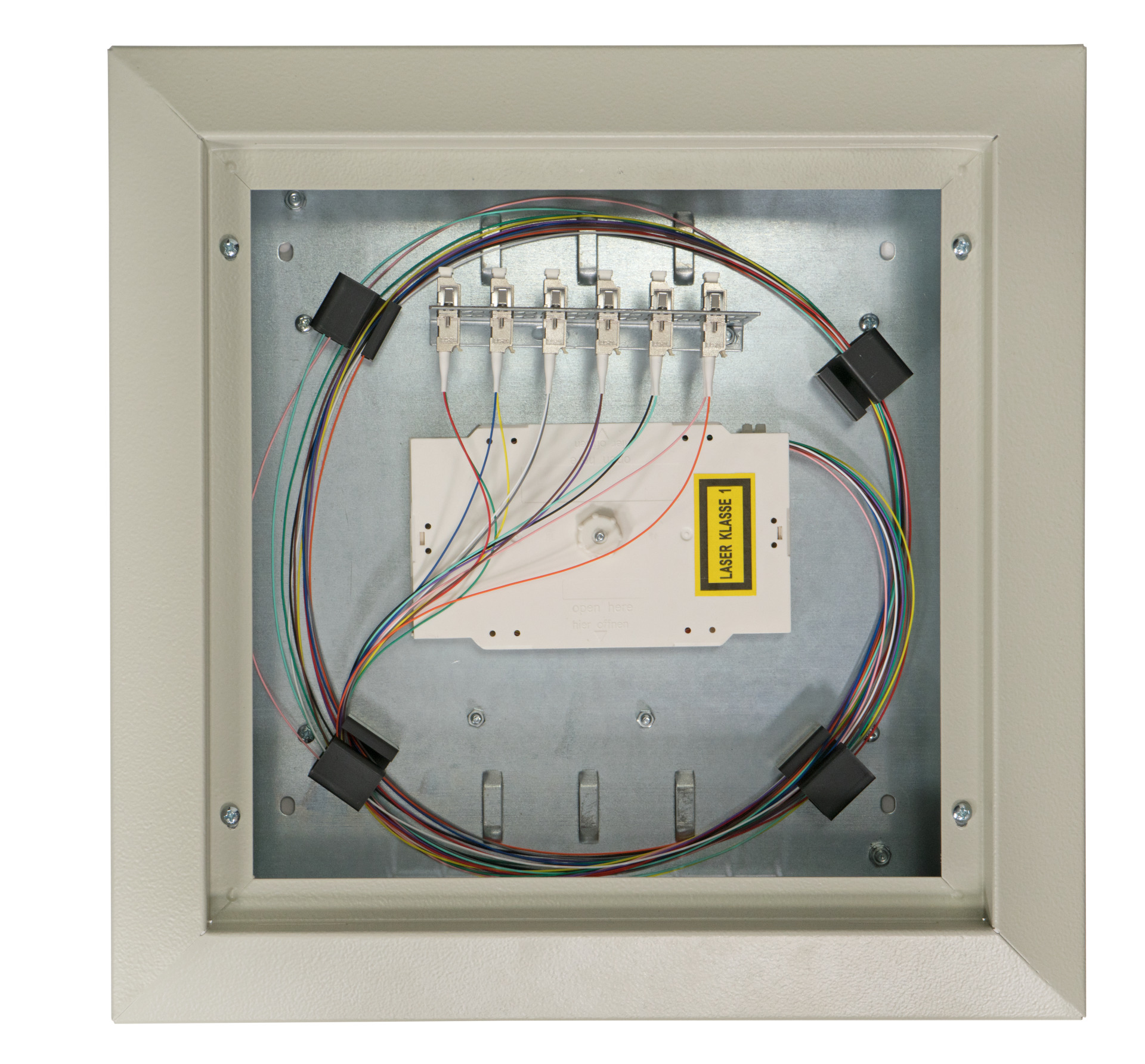 FTTH In Wall Distributor incl. splice cassette and holder for adapters