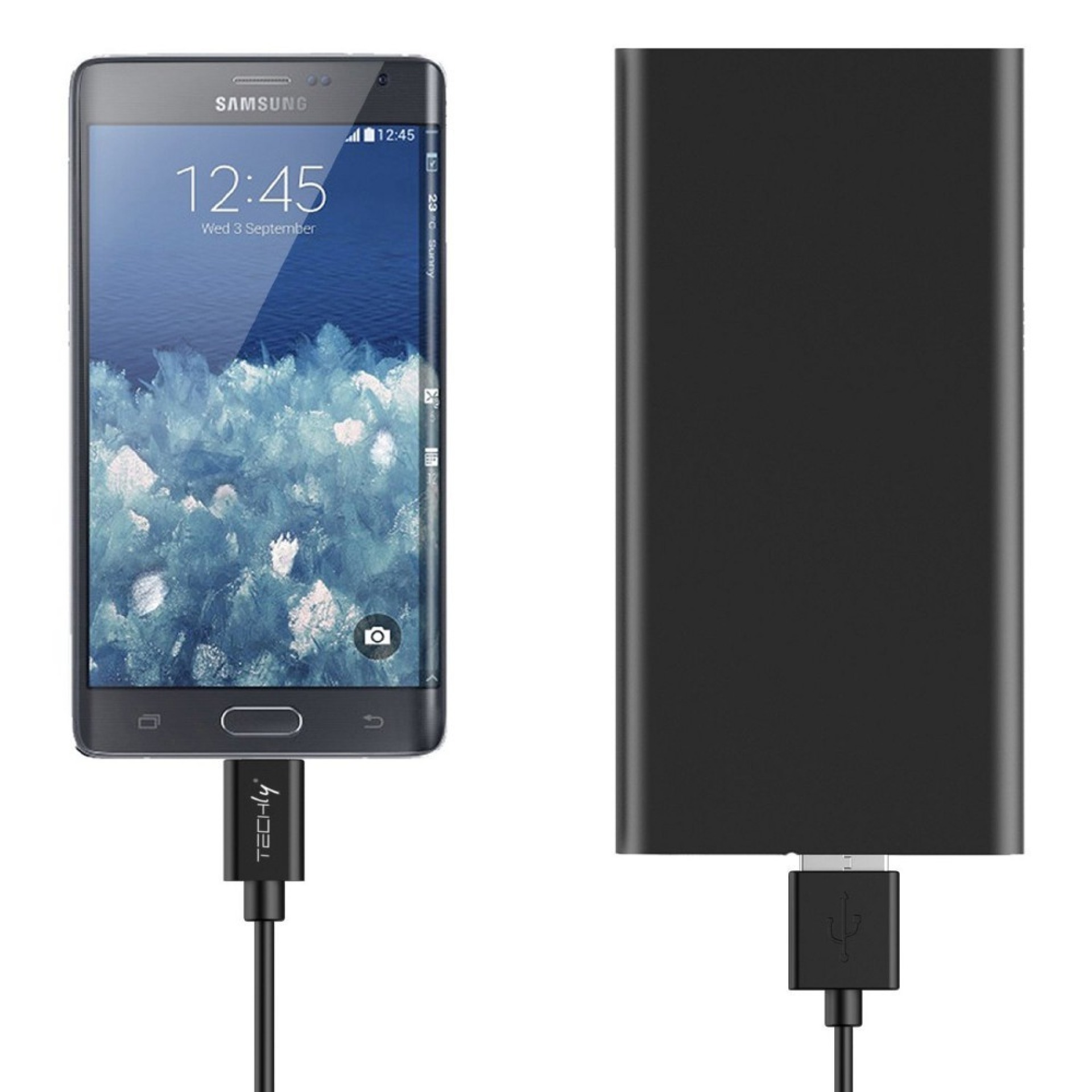 USB2.0 Anschlusskabel Typ-A - Micro-B, verdrehsichere Stecker, schwarz 2m