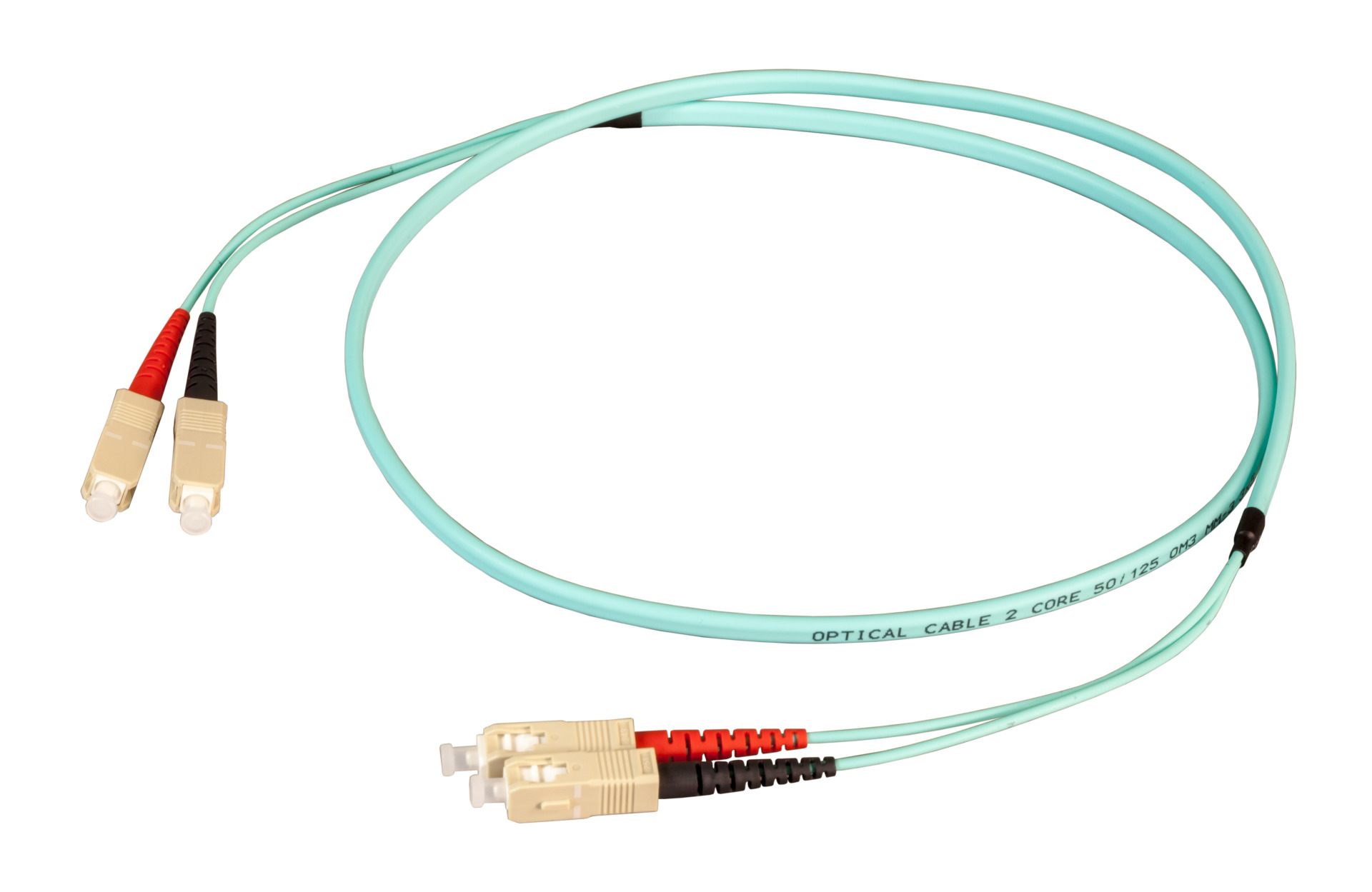 Duplex Patchkabel Flat-Twin SC-SC OM3 0,5m LSZH 3x5mm aqua