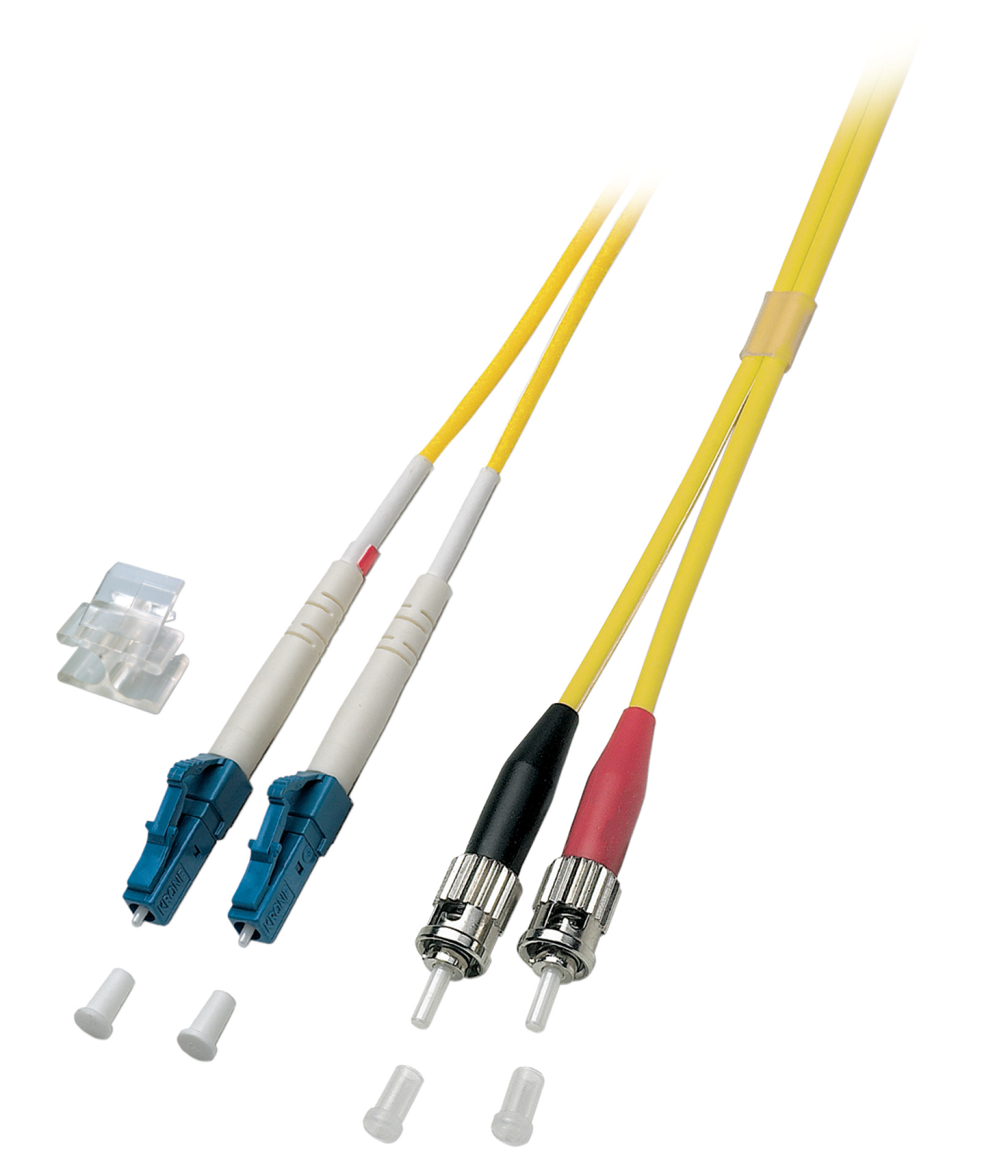 Duplex Jumper LC-ST 9/125µ, OS2, LSZH, gelb, 2.0mm, 0,5m