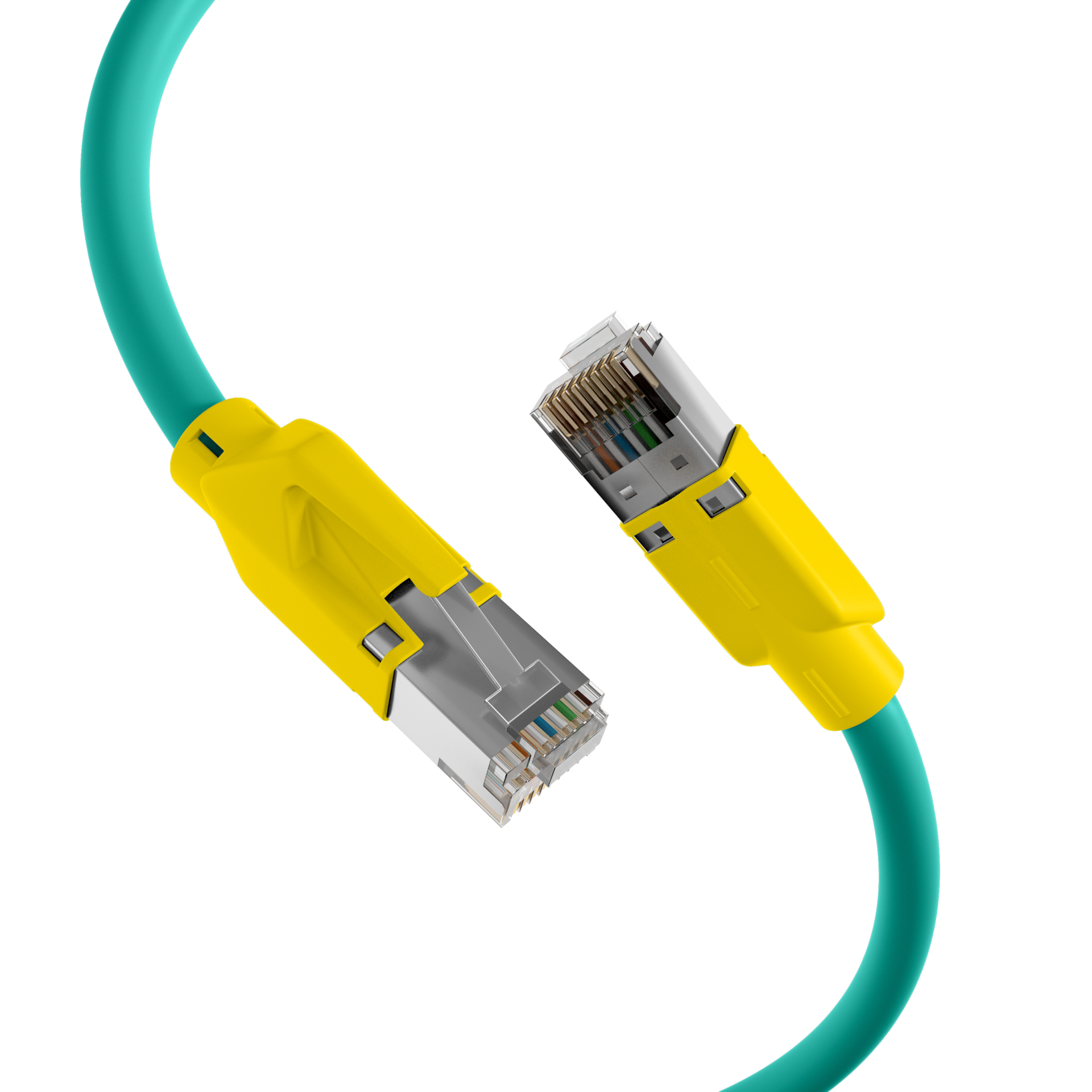 RJ45 Patch Cord Cat.5e SF/UTP PUR TM21 yellow boot drag chain suitable 10m