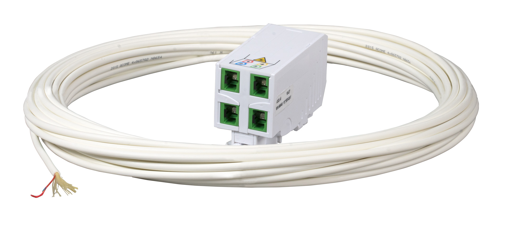 FTTH DIN RAIL Adapter,2x SC/APC adapter, Laserprotection integrated,100m DropCa