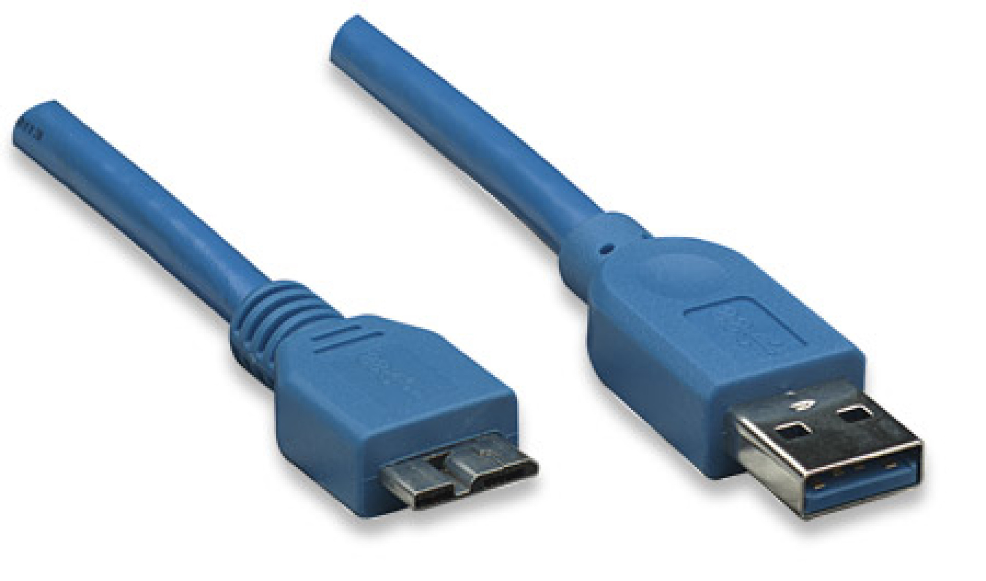 USB3.0 Anschlusskabel Stecker Typ-A - Stecker Micro B, Blau 1 m