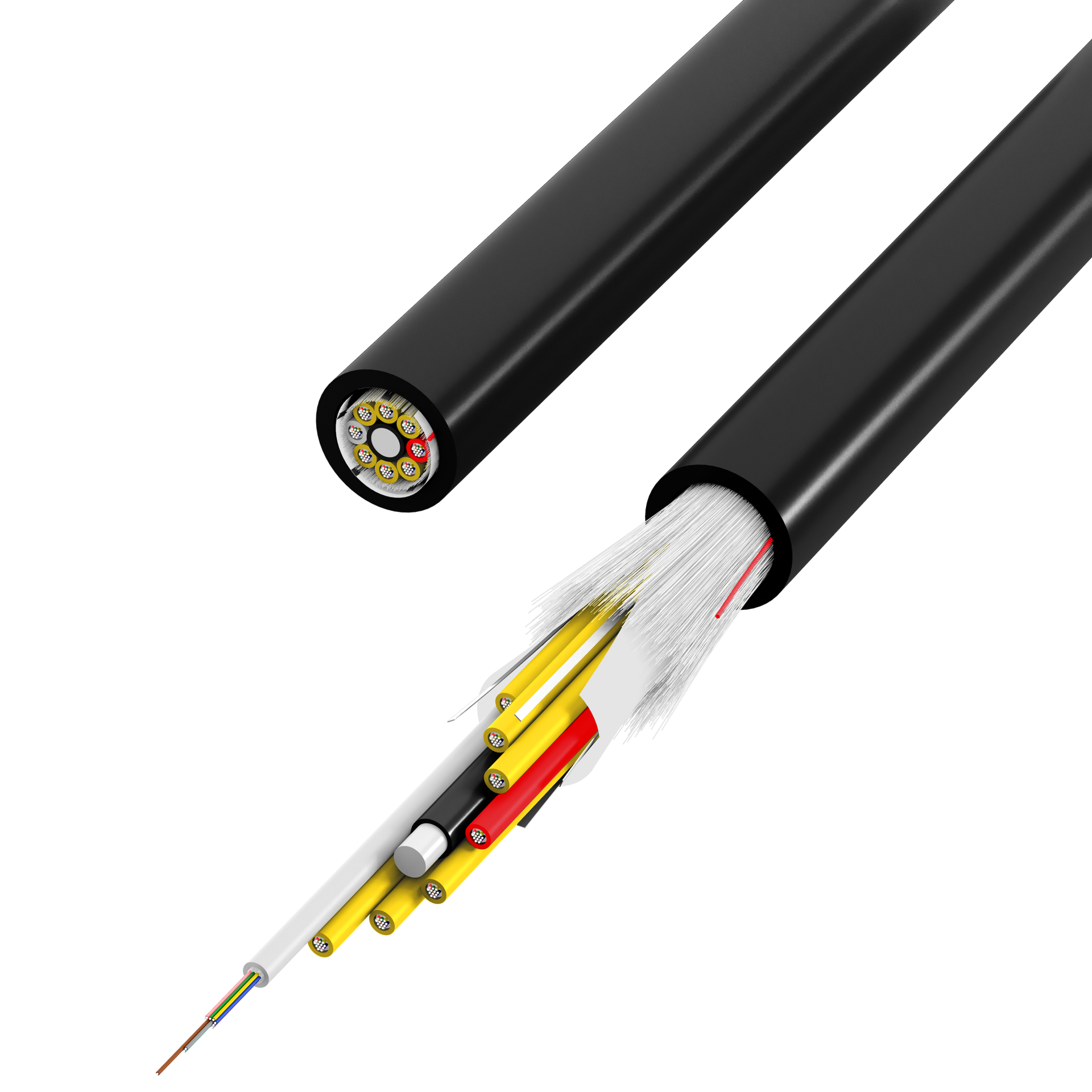 INFRALAN® A-DQ(ZN)B2Y OS2 48E (4x12), Fca 5000N black 11.1mm G657A1