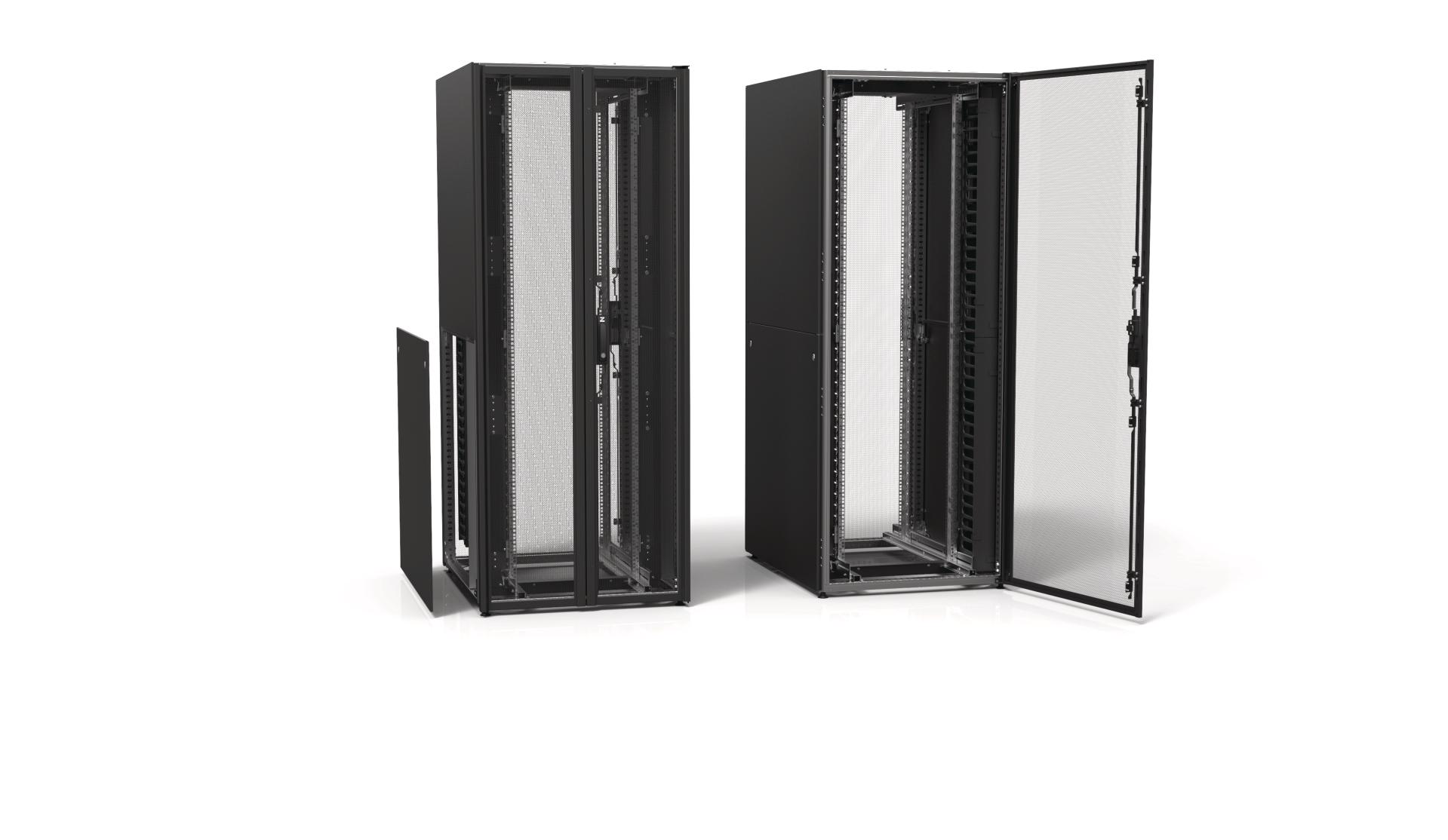19" EFB Server 47HE, 800x1200 mm, F+R, 1-teilig perf. RAL7035 mit Seitenwänden