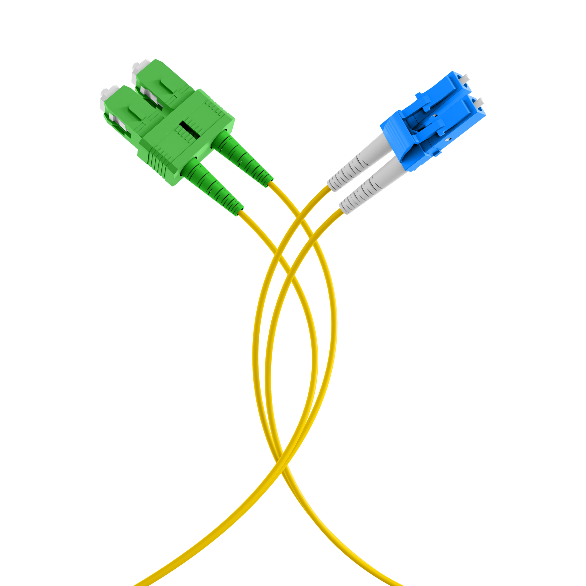 Duplex Patchkabel LC-SC/APC OS2 G652D 50m LSZH 2mm gelb