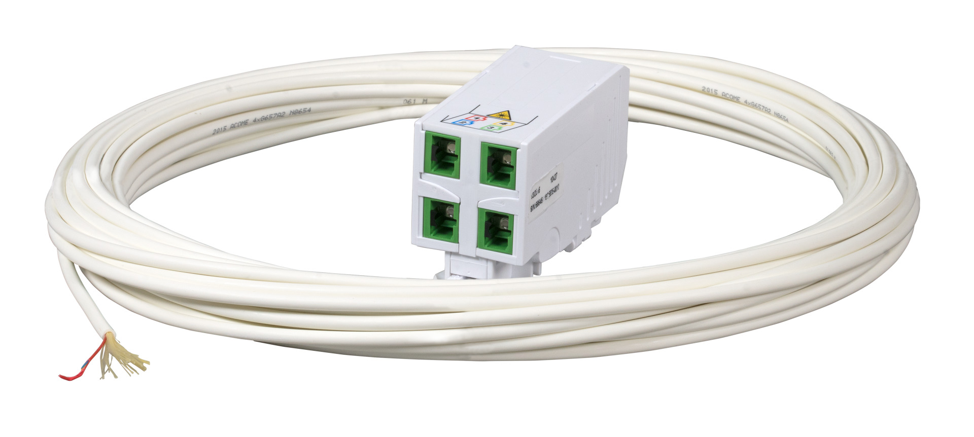FTTH DIN RAIL Adapter,2x SC/APC adapter, Laserprotection integrated,30m DropCa