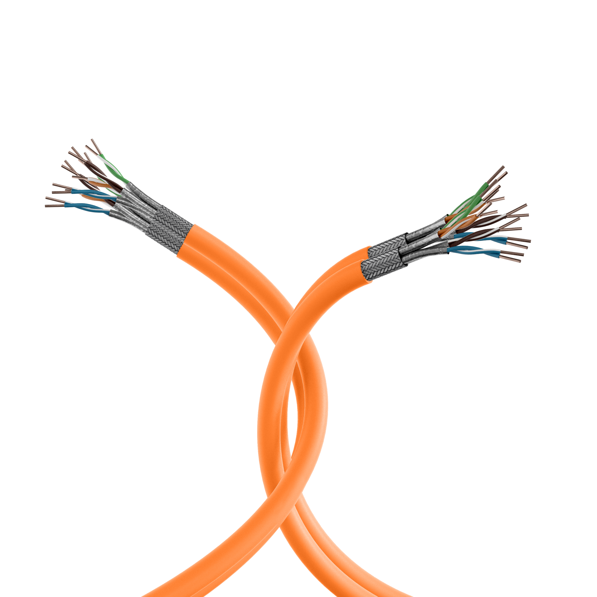 Duplex LAN Cat.7 1000 AWG23 S/FTP,4P, CPR Dca, orange, 100m