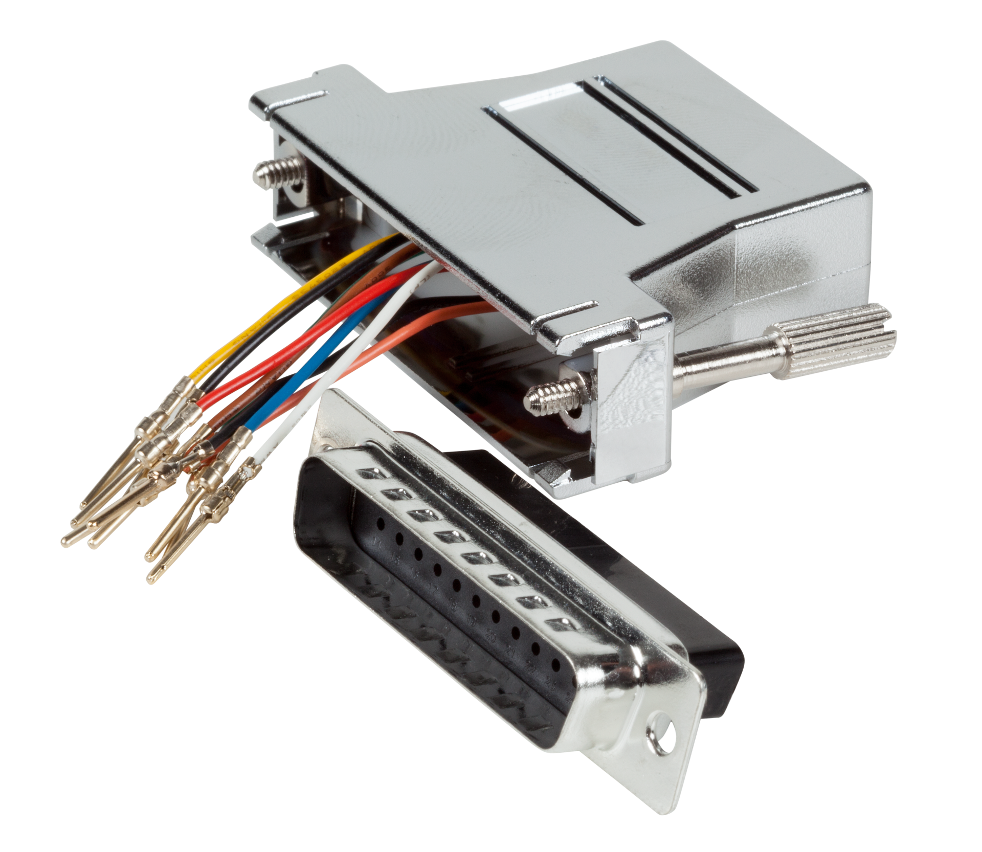 Modular-Adapter D-Sub25 Stecker / RJ45,Buchse, metallisiertes Gehäuse