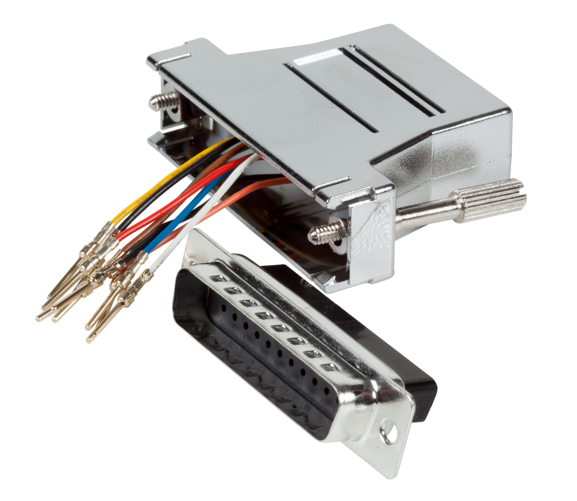 Modular-Adapter D-Sub25 Plug / RJ45 Jack, metallized housing