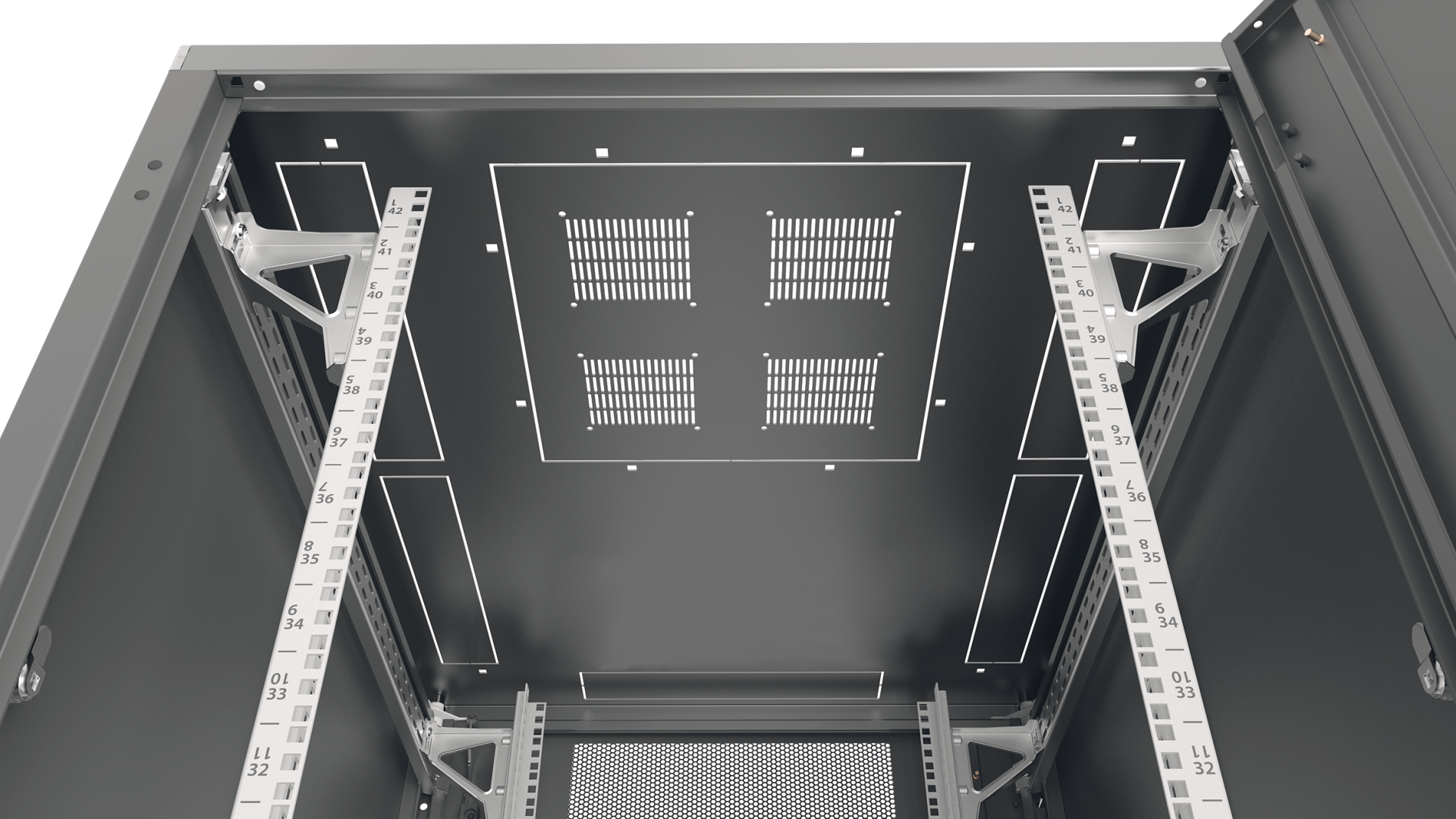 19" Serverschrank PRO 42HE, 800x800 mm, F+R 1-teilig, RAL7035