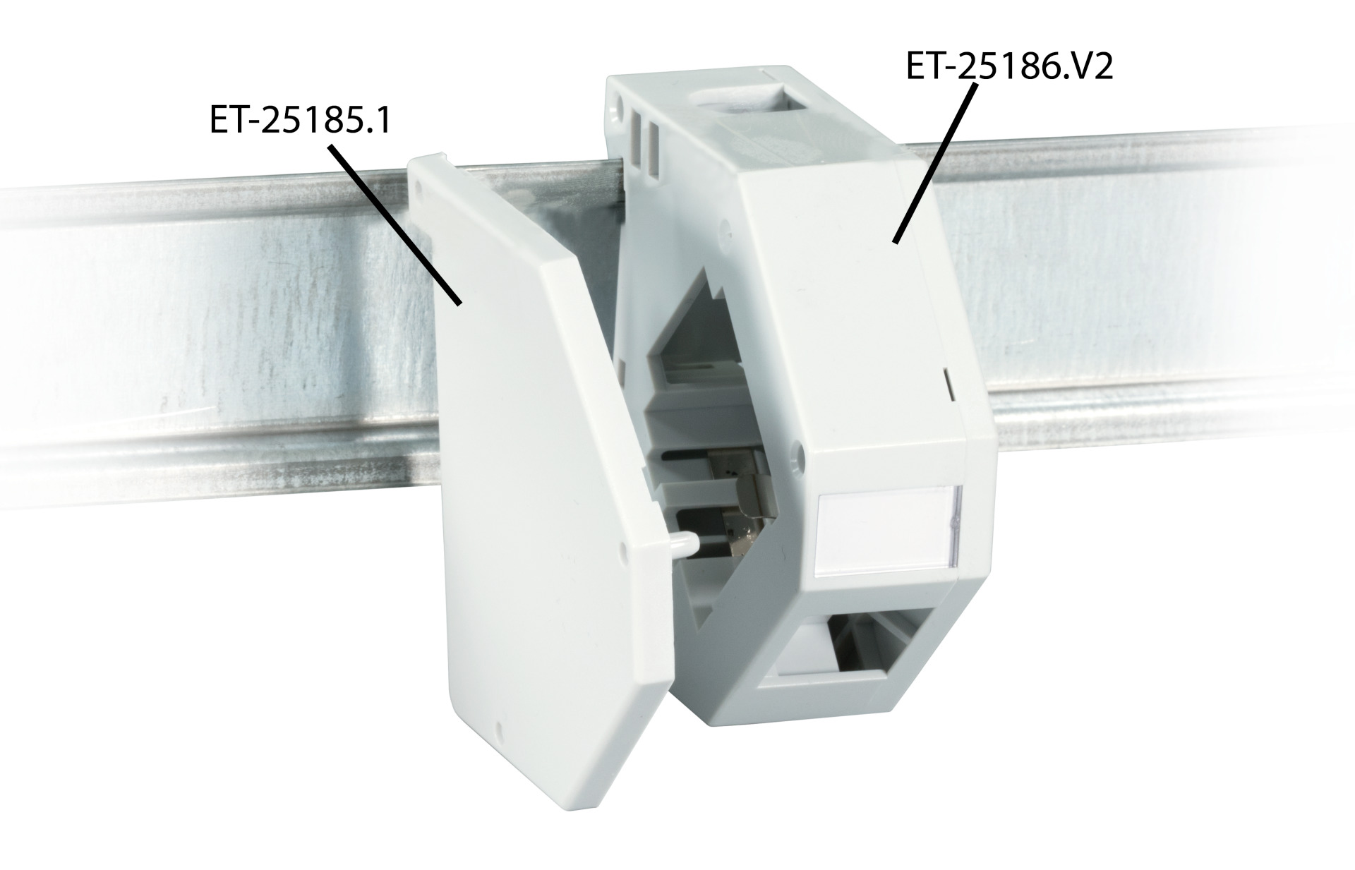 INFRALAN® 1-Port RJ45 Keystone adapter for DIN RAIL mounting