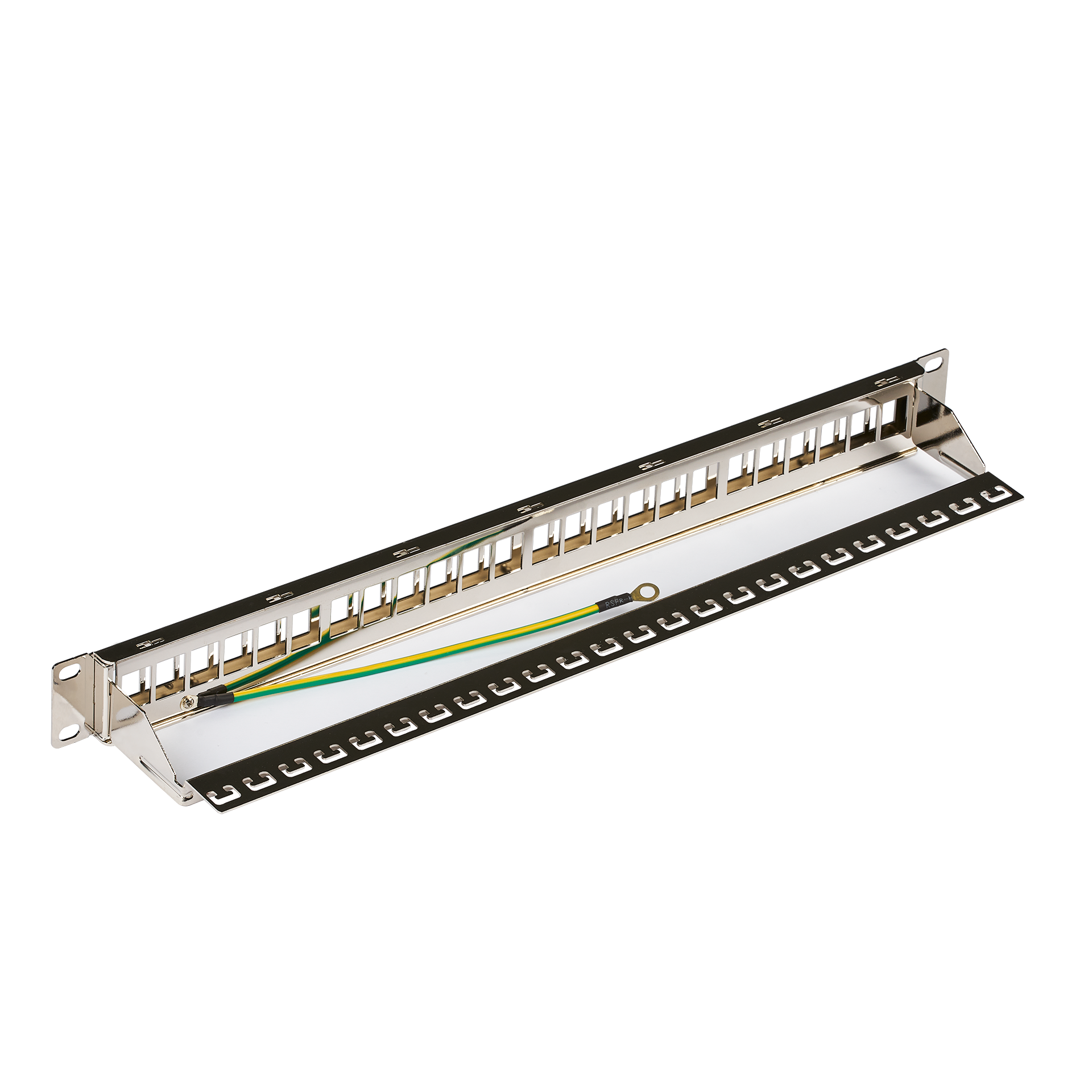 Verteilerfeld 19" 1HE, 24-Port, metallfarben