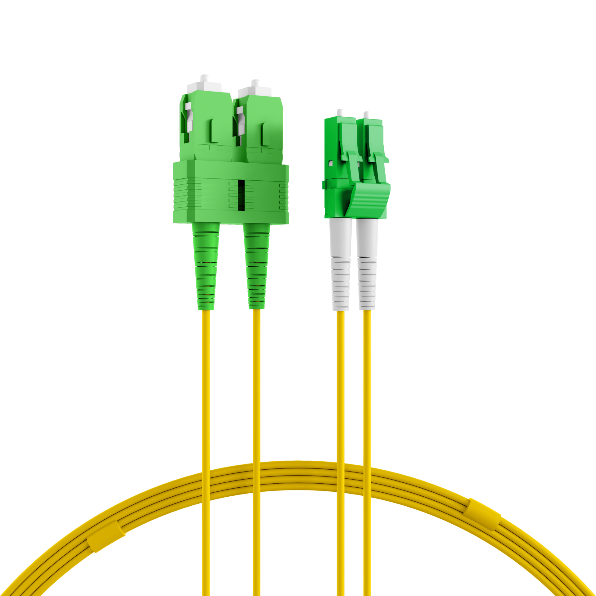 Duplex Patchkabel LC/APC-SC/APC OS2 G652D 1m LSZH 2mm gelb