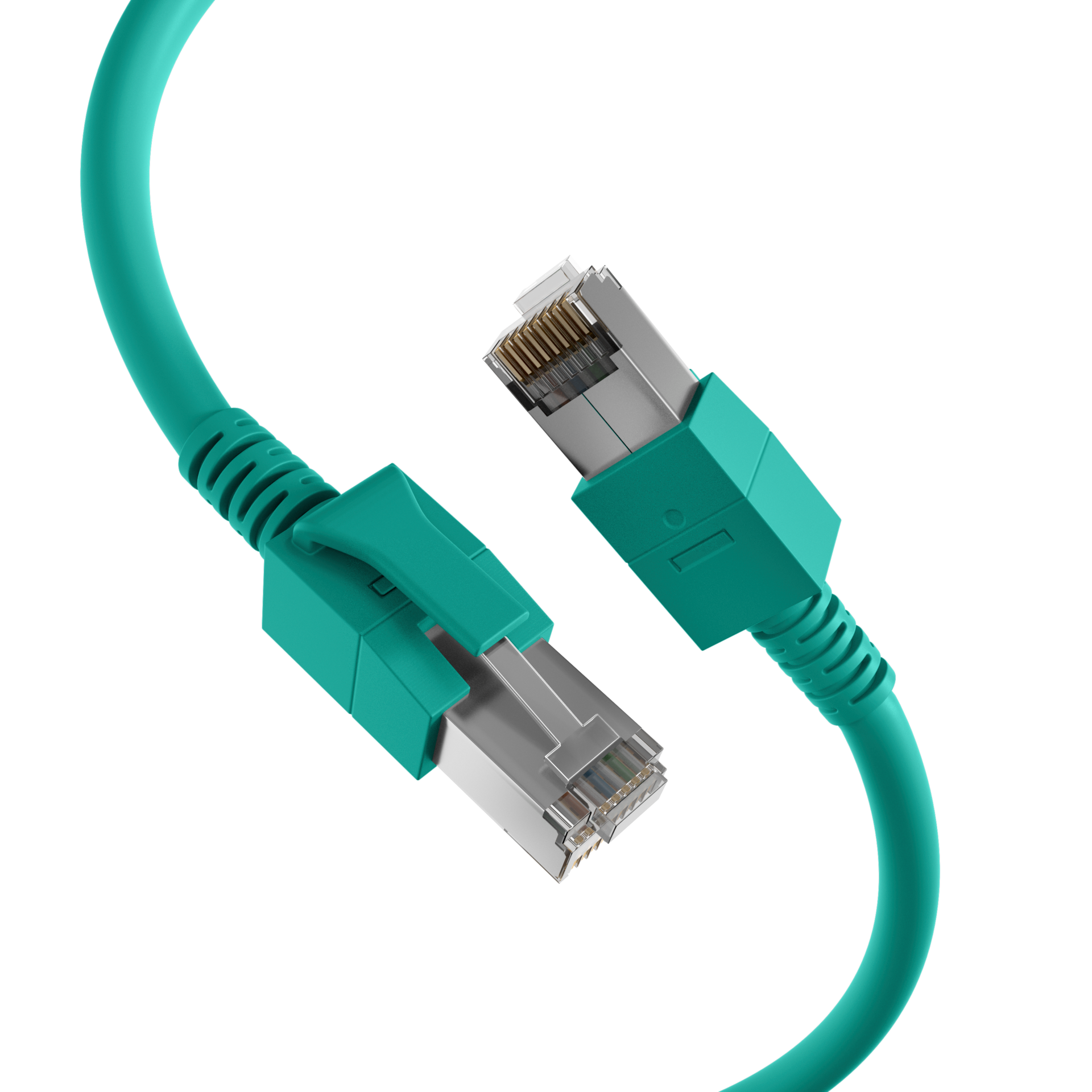 RJ45 Patchkabel Cat.6A S/FTP FRNC  VC LED grün 2m