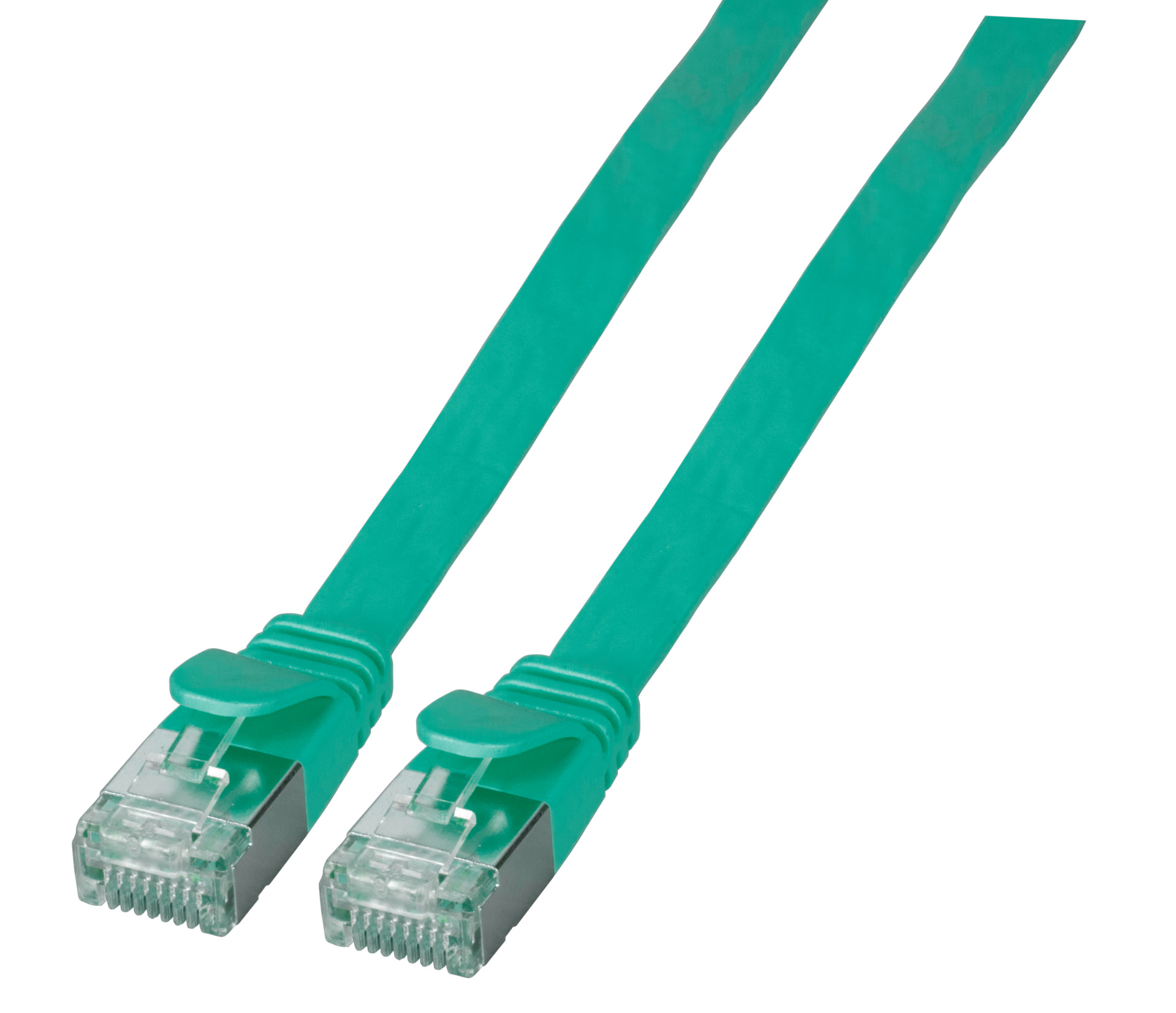 RJ45 Flachpatchkabel U/FTP, Cat.6A, PVC, 1m, grün