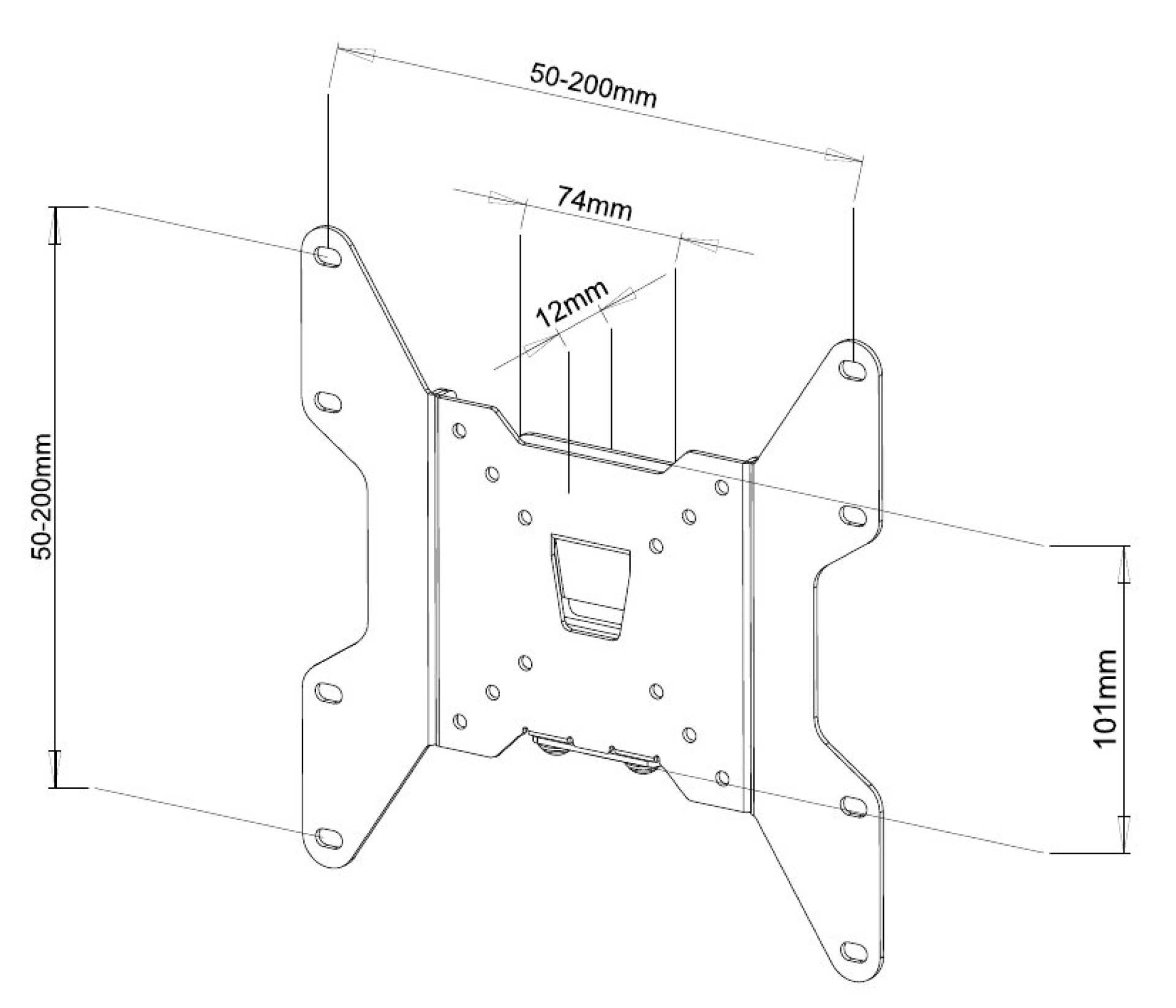 Wall support for LCD TV LED 13" - 37" black