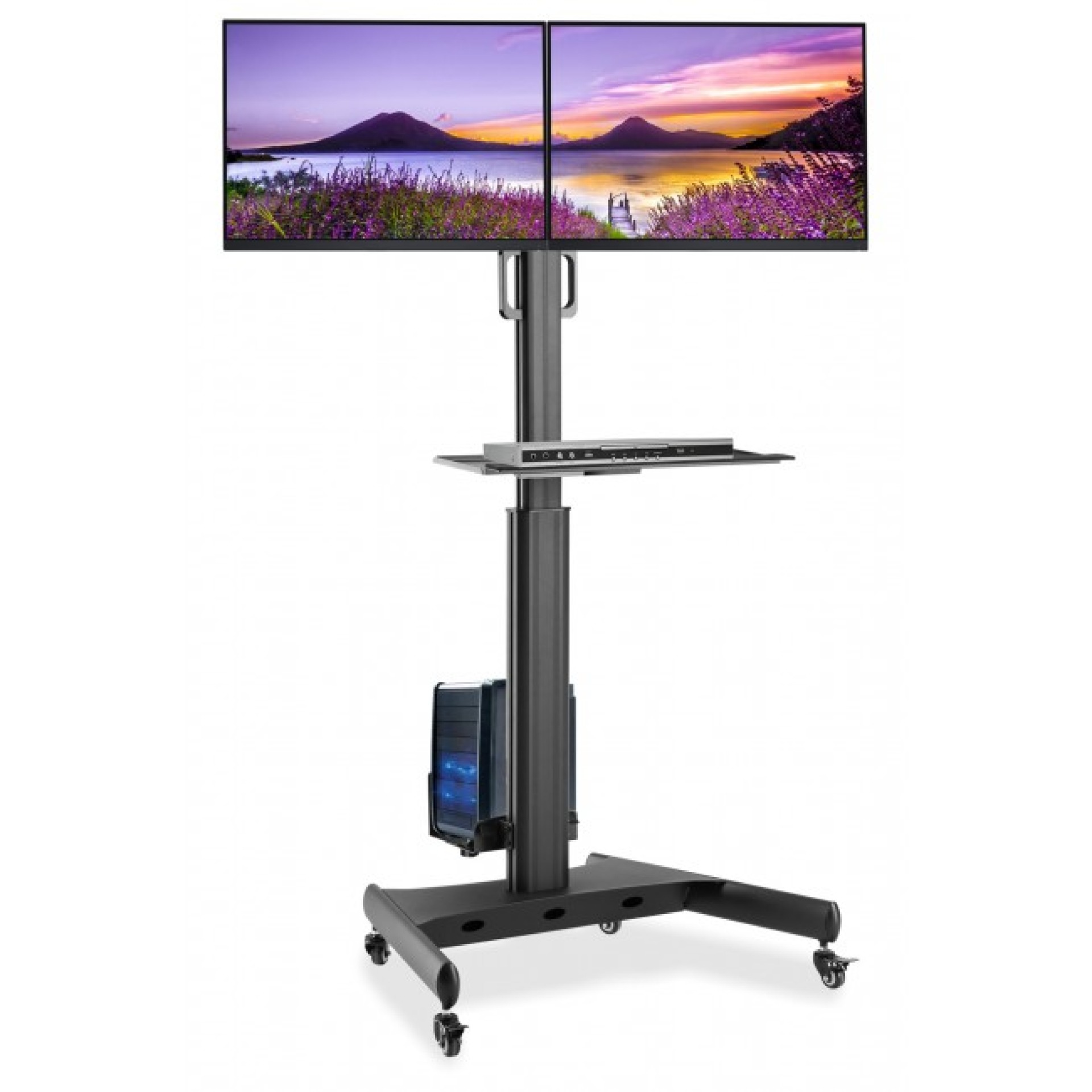 TV Trolley für für 2x LCD LED TV 13-32" Dual