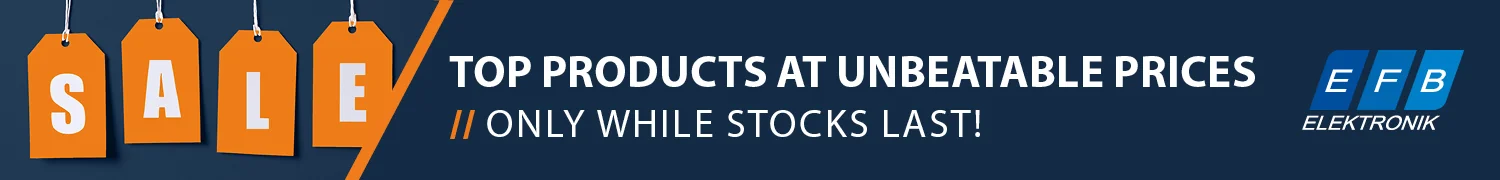 SALE lettering on orange tags - eye-catching banner image for discount campaigns at EFB-Elektronik