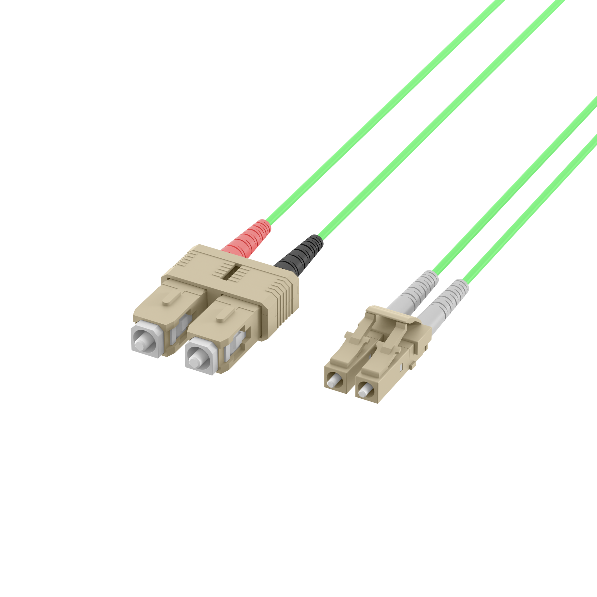 INFRALAN® Duplex Patchcable LC-SC OM5 10m LSZH 2mm limegreen