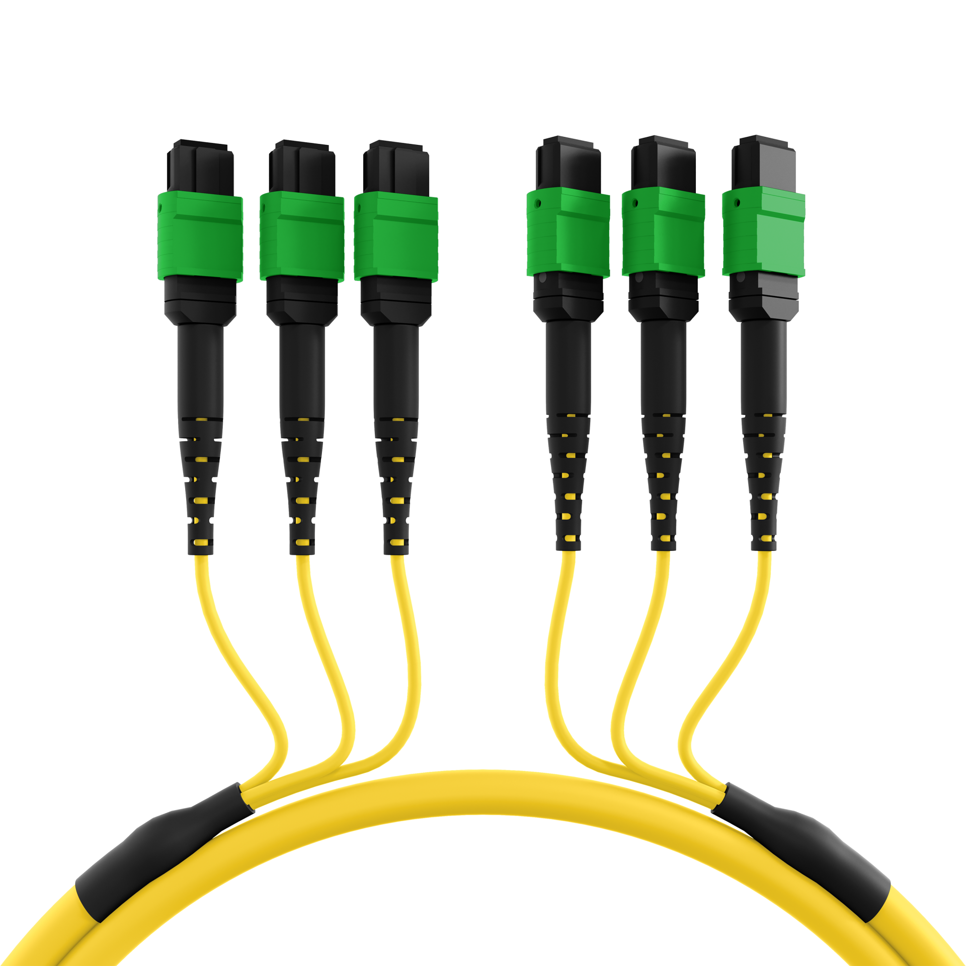 MTP®/APC(F)-MTP®/APC(F) Patch cable OS2 48 fibers Typ A LSZH yellow 10m