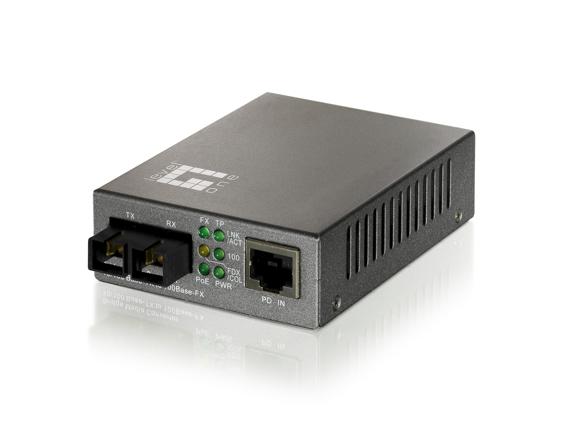 Fast Ethernet PoE-PD Media Konverter, RJ45-SC-Duplex, 100FX, MM