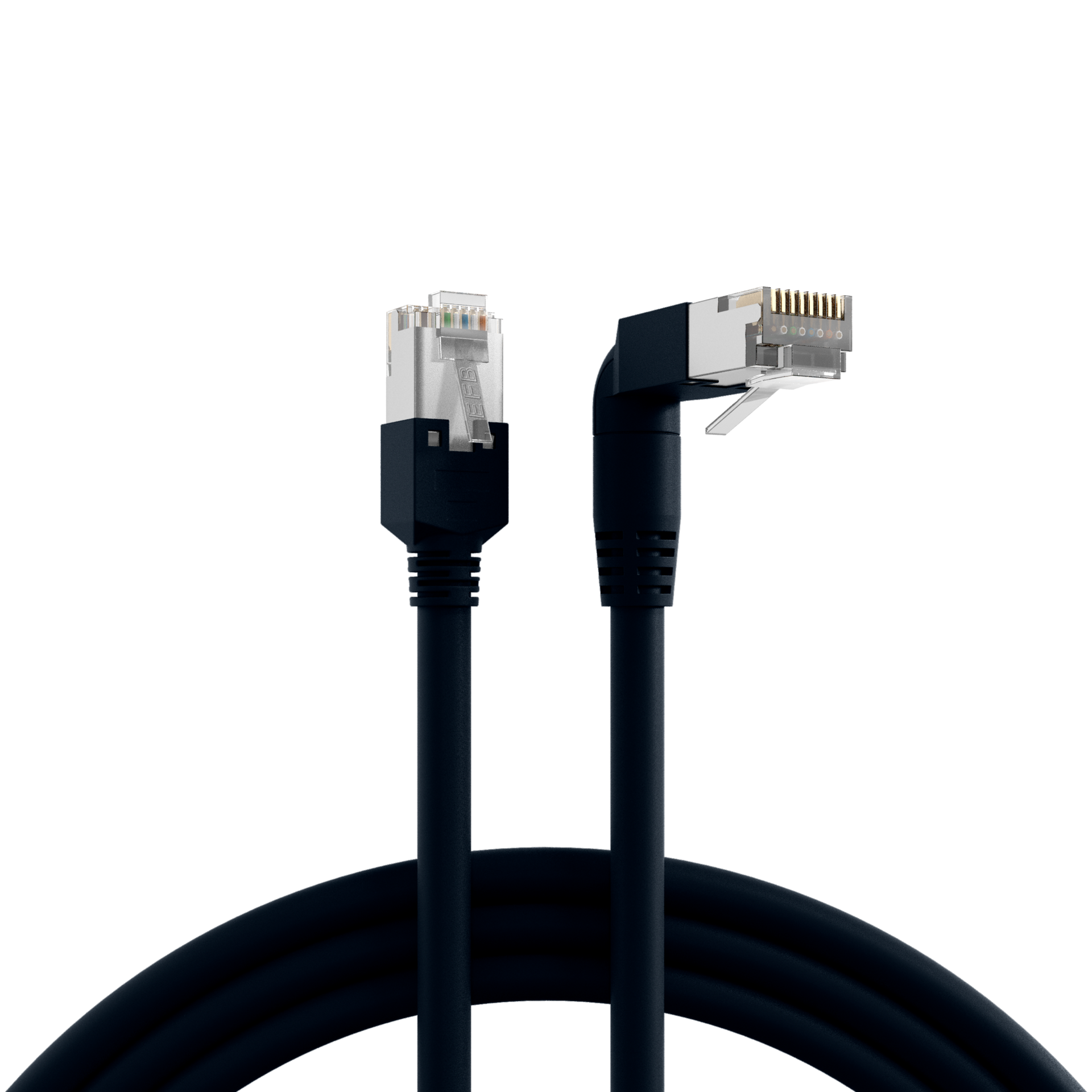 RJ45 Patchkabel Cat.5e S/UTP PVC  TM11 1x90° schwarz 0,25m