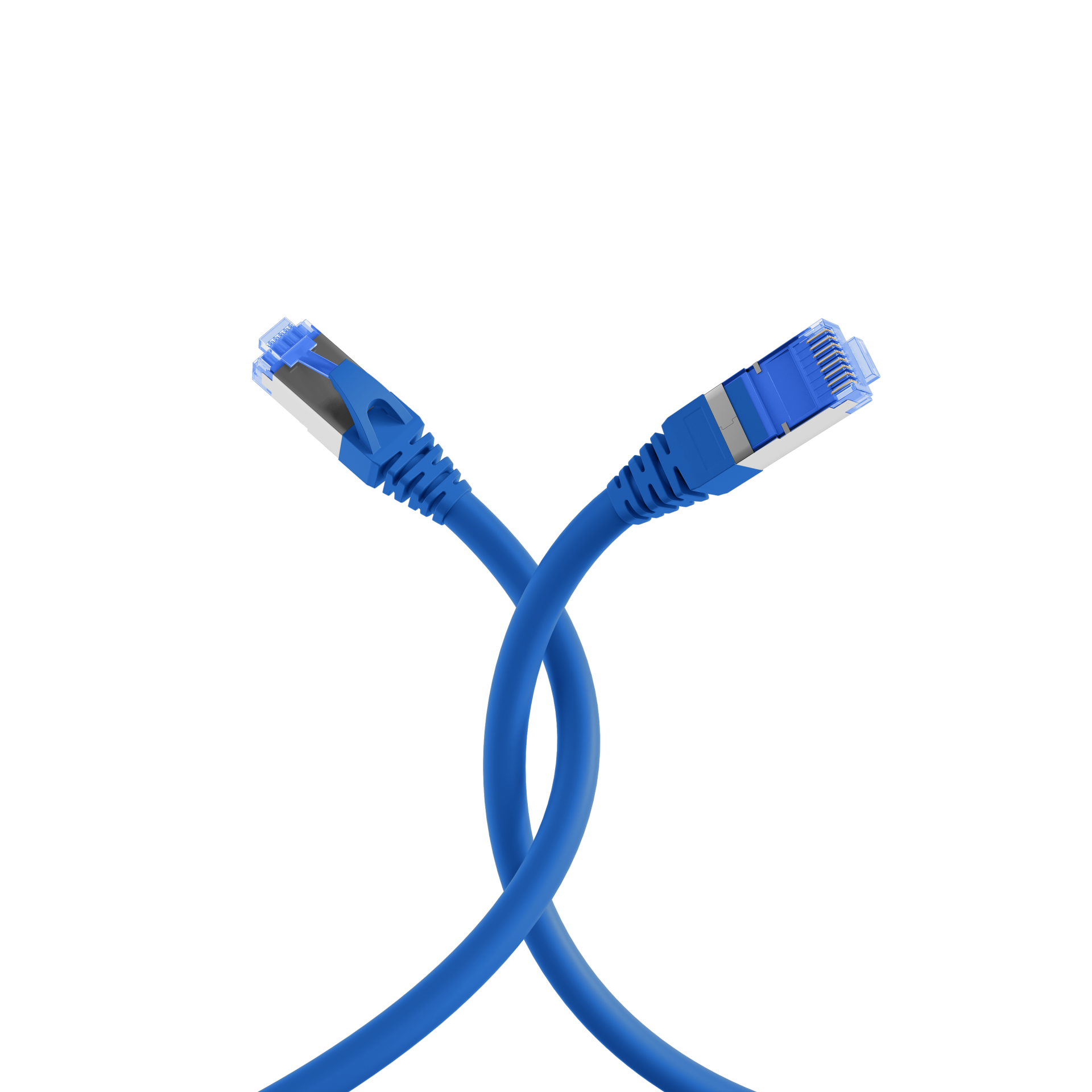 INFRALAN® RJ45 Patchkabel S/FTP, Cat.6A,,TPE superflex, 1,5m, blau