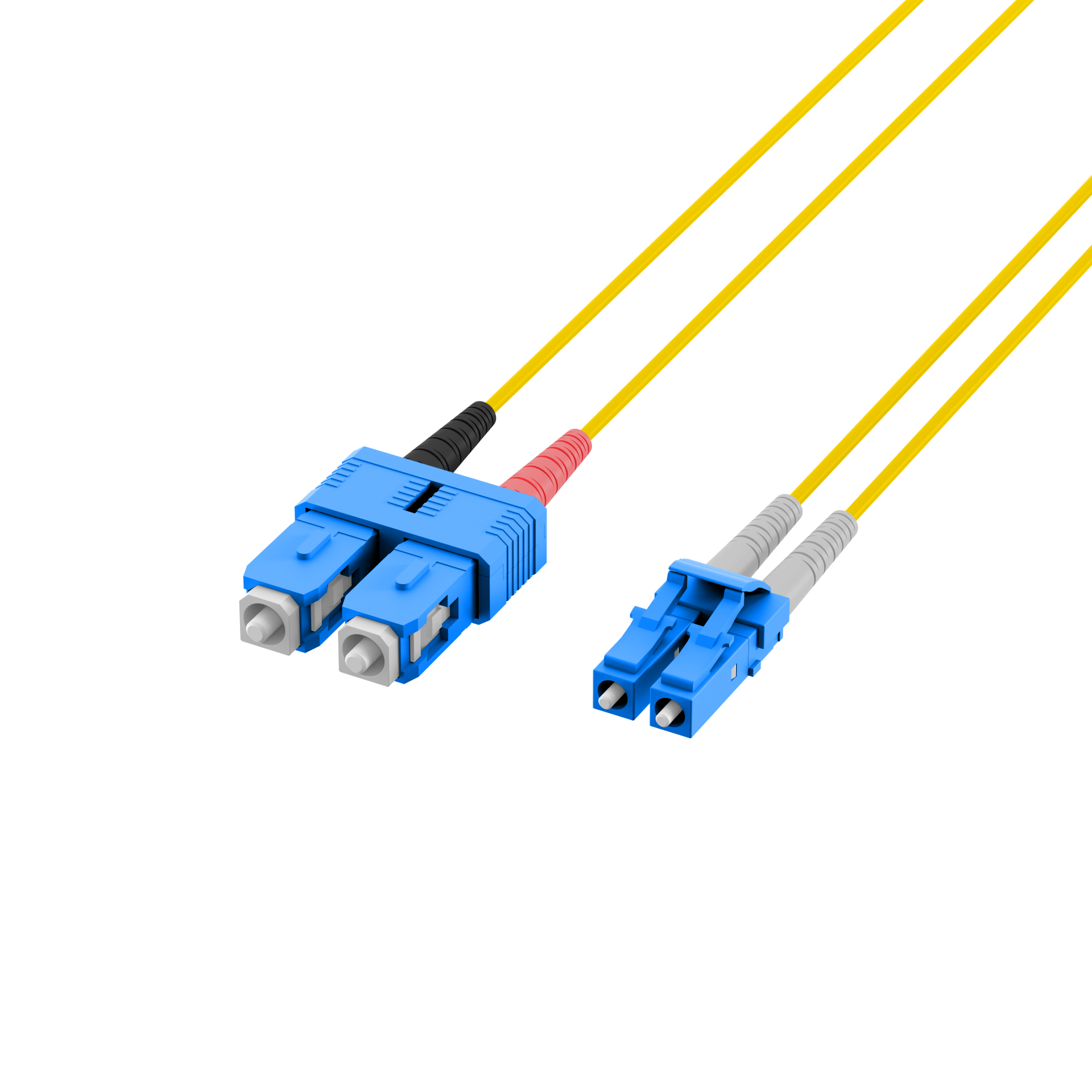 Duplex Patchcable Flat-Twin LC-SC OS2 G652D 50m LSZH 3x5mm yellow