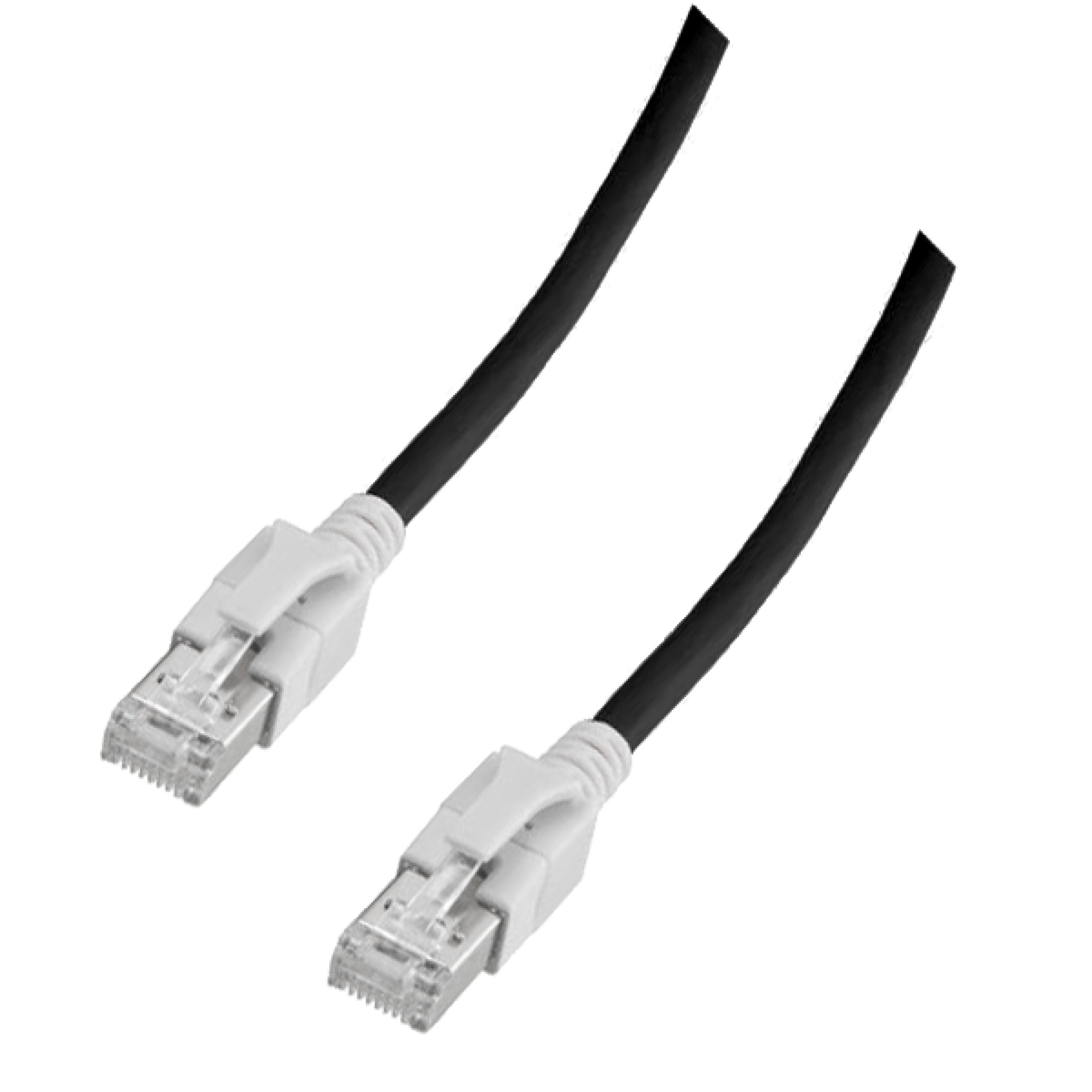 RJ45 Patchkabel S/FTP, Cat.6A, VC LED, 1m, schwarz