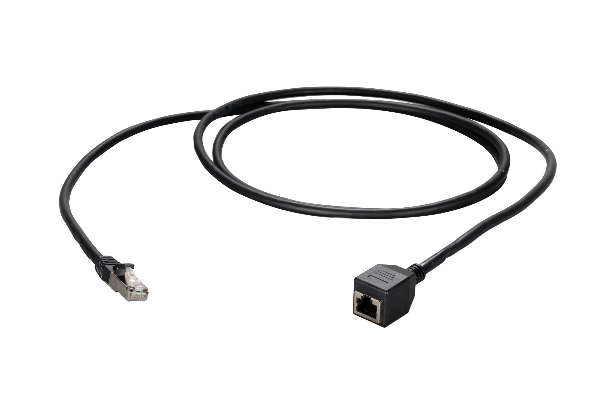 RJ45 patch cable extension Cat.6A, S/FTP, AWG26, black, 2m