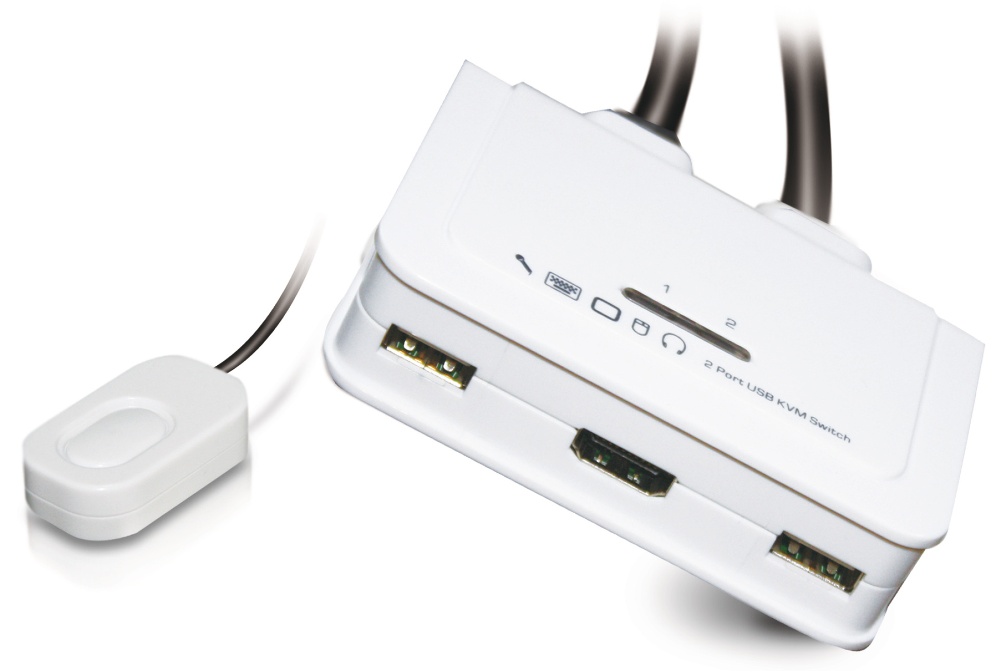 2-Port KVM HDMI-USB-Audio mit,Kabelsätzen 2x 0,9m