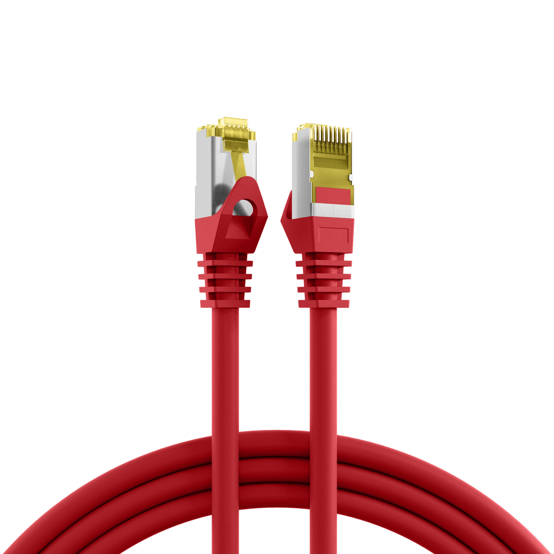 RJ45 Patch Cord Cat.6A S/FTP LSZH Cat.7 raw cable red 25m