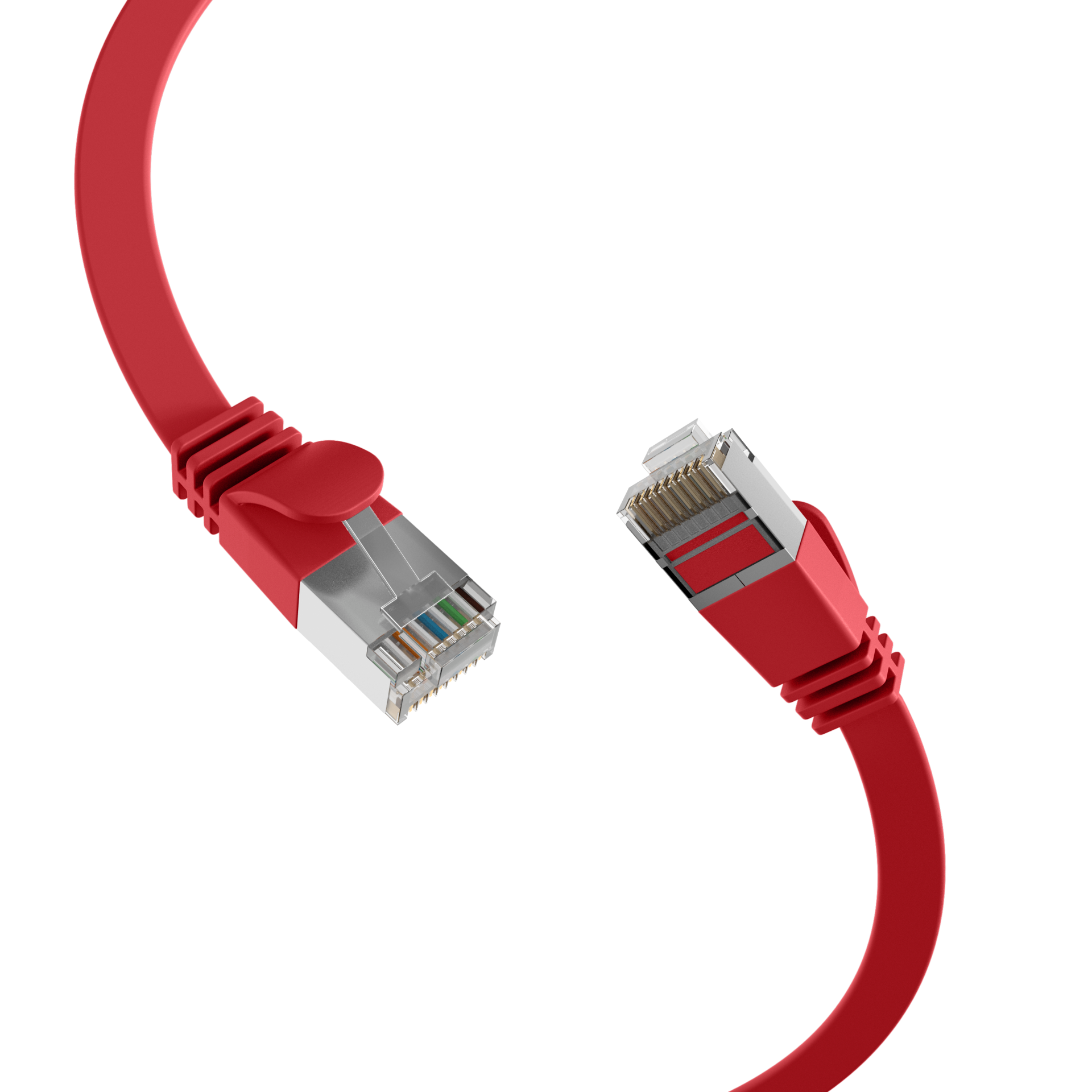 RJ45 Flachpatchkabel Cat.6A U/FTP PVC  rot 2m