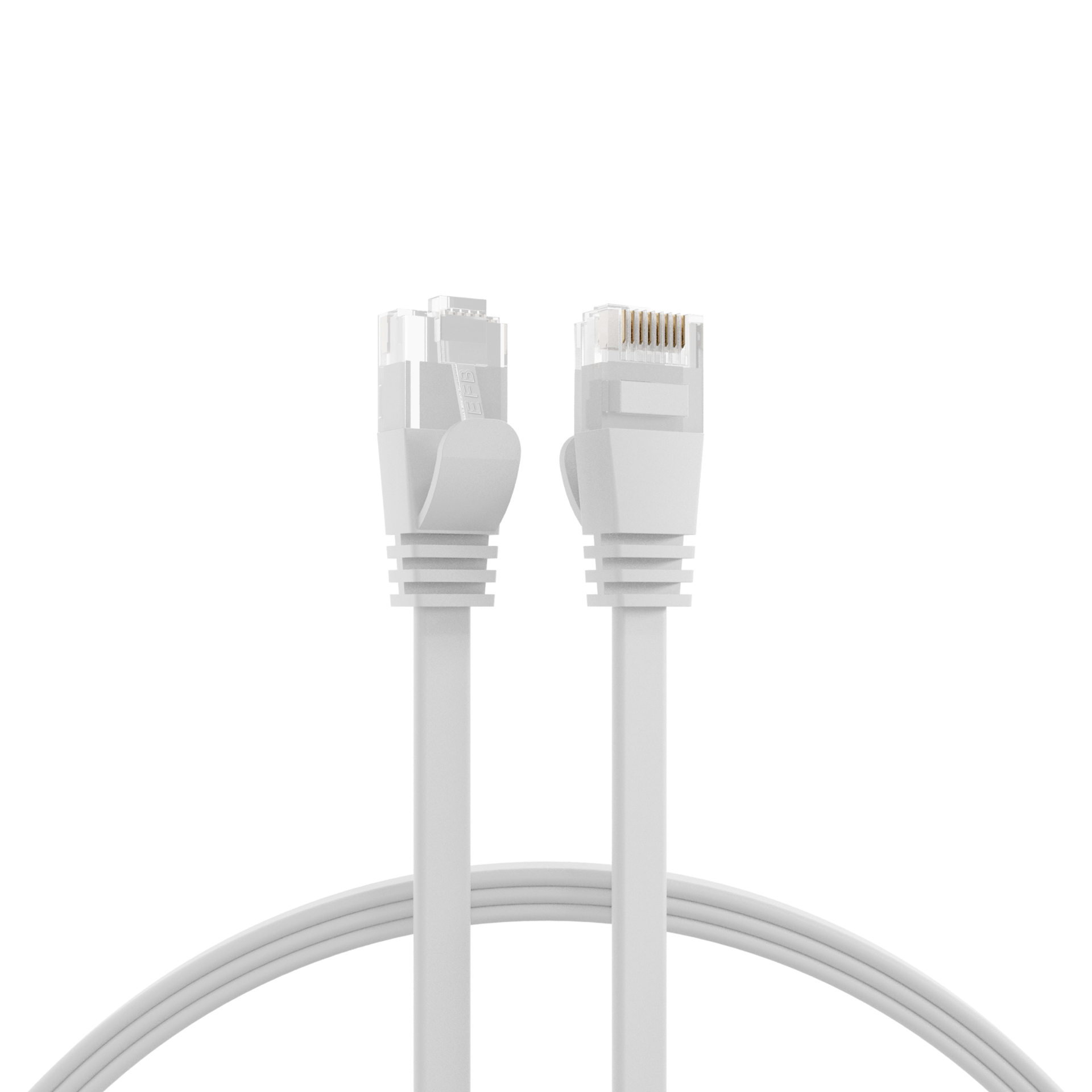 RJ45 Flachpatchkabel Cat.6A U/UTP PVC  weiß 1,5m