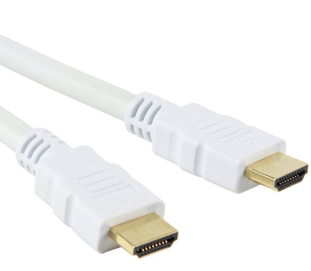 HDMI High Speed mit Ethernet Kabel A/A,Stecker/Stecker, weiß, 2 m