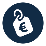 Icon €-Zeichen auf Preisschild Icon €-Zeichen auf Preisschild