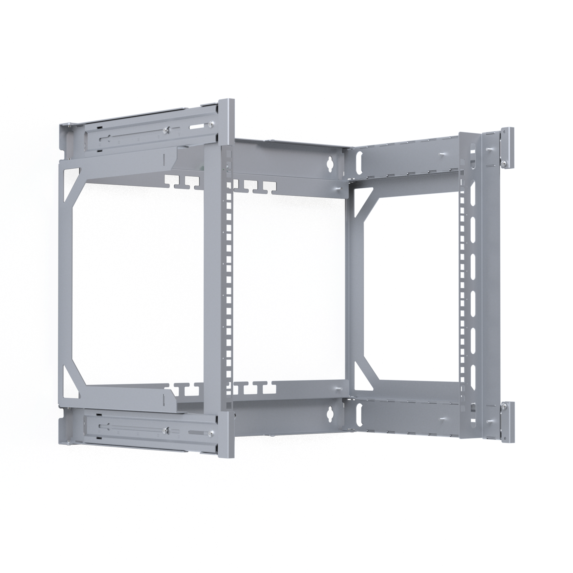 Rückrahmen für X-Rack Wandgehäuse 400-600mm 9HE 600x500mm verzinkt 1/3