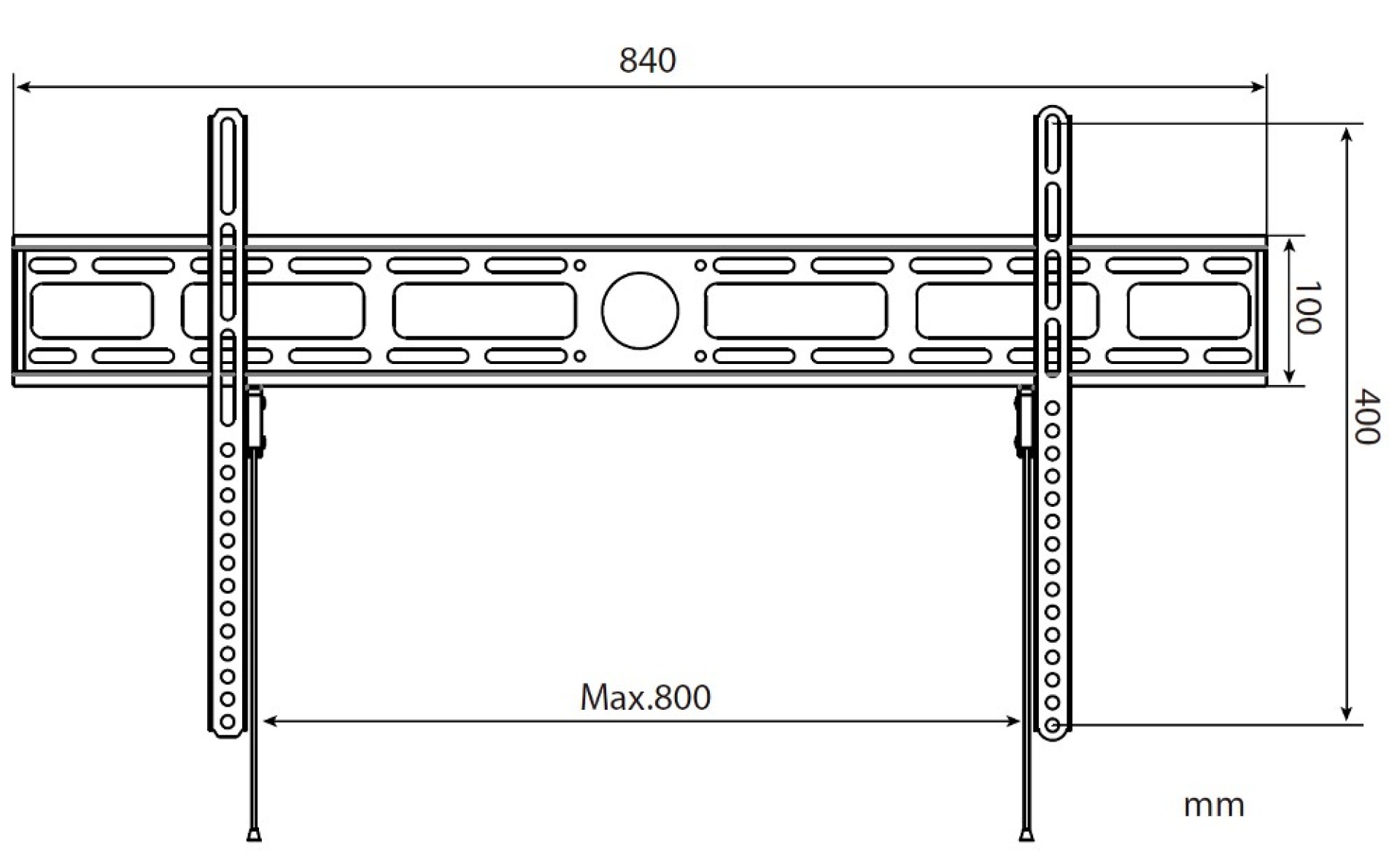 Wandhalterung für LCD TV LED 42" - 80" Slim fixed H400mm