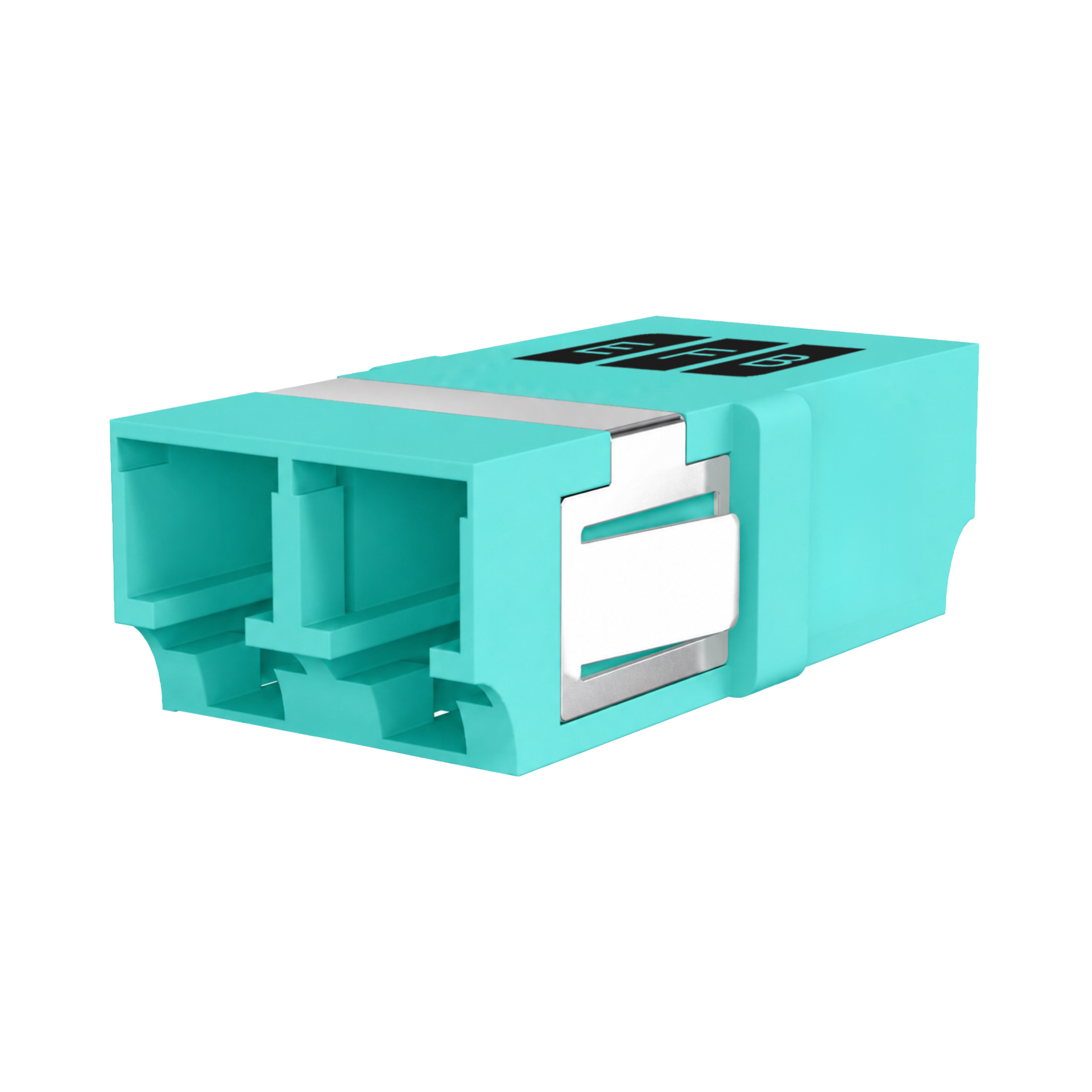 Adapter  LC Duplex OM3 aqua flangeless