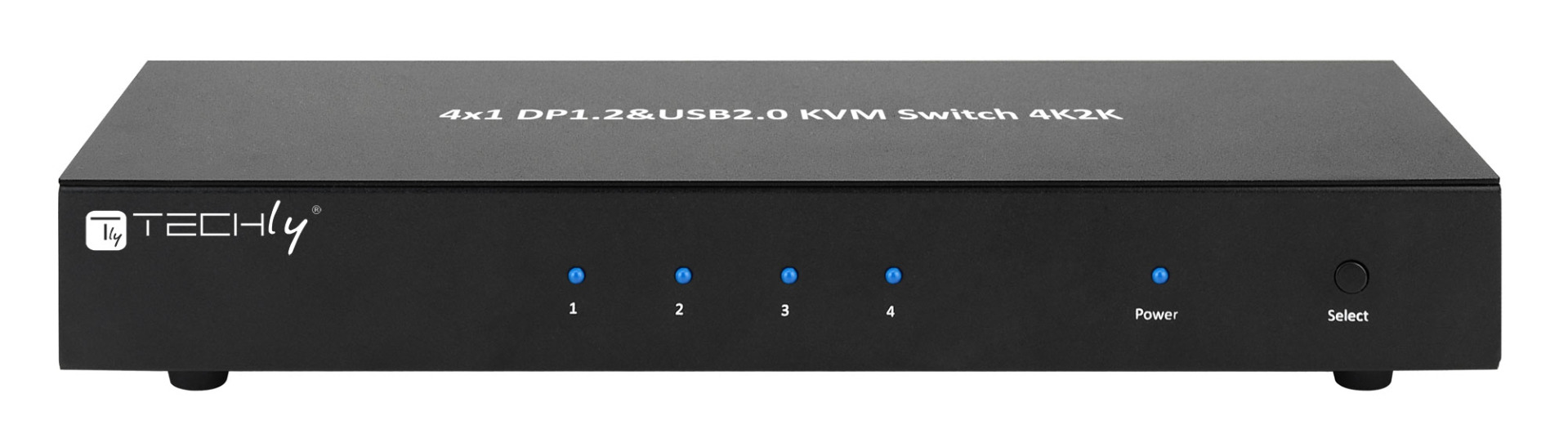 KVM switch DisplayPort 1.2, 4 ways, Dual-View, with USB-Hub