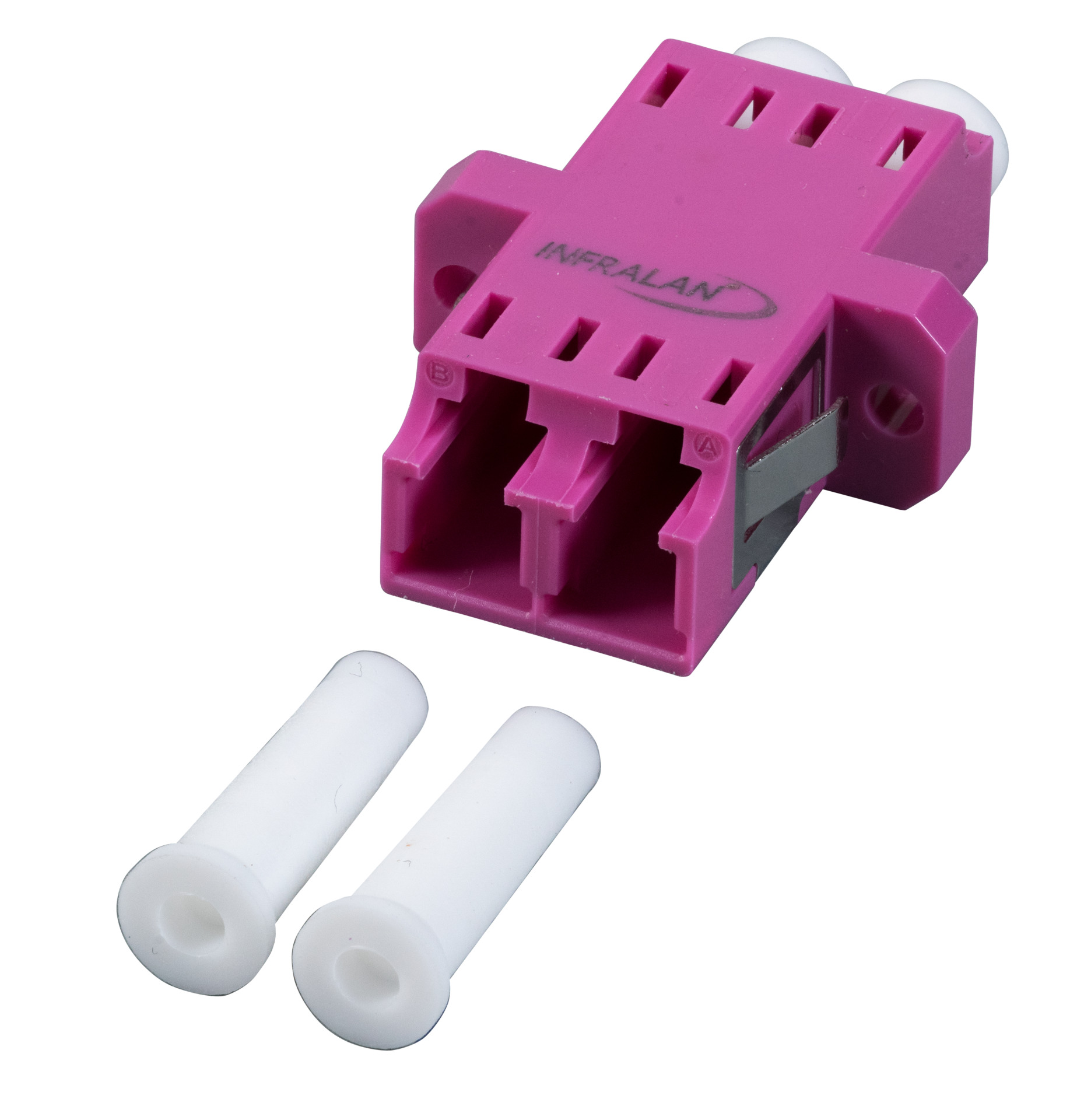 INFRALAN® Adapter LC-Duplex OM4 Plastic violet Single case:SC-Simplex